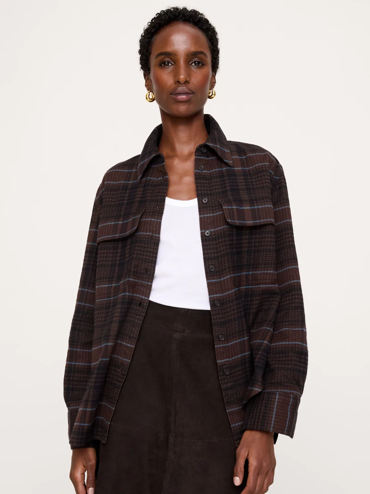 Oversized Cotton Twill Utility Pocket Shirt by Banana Republic