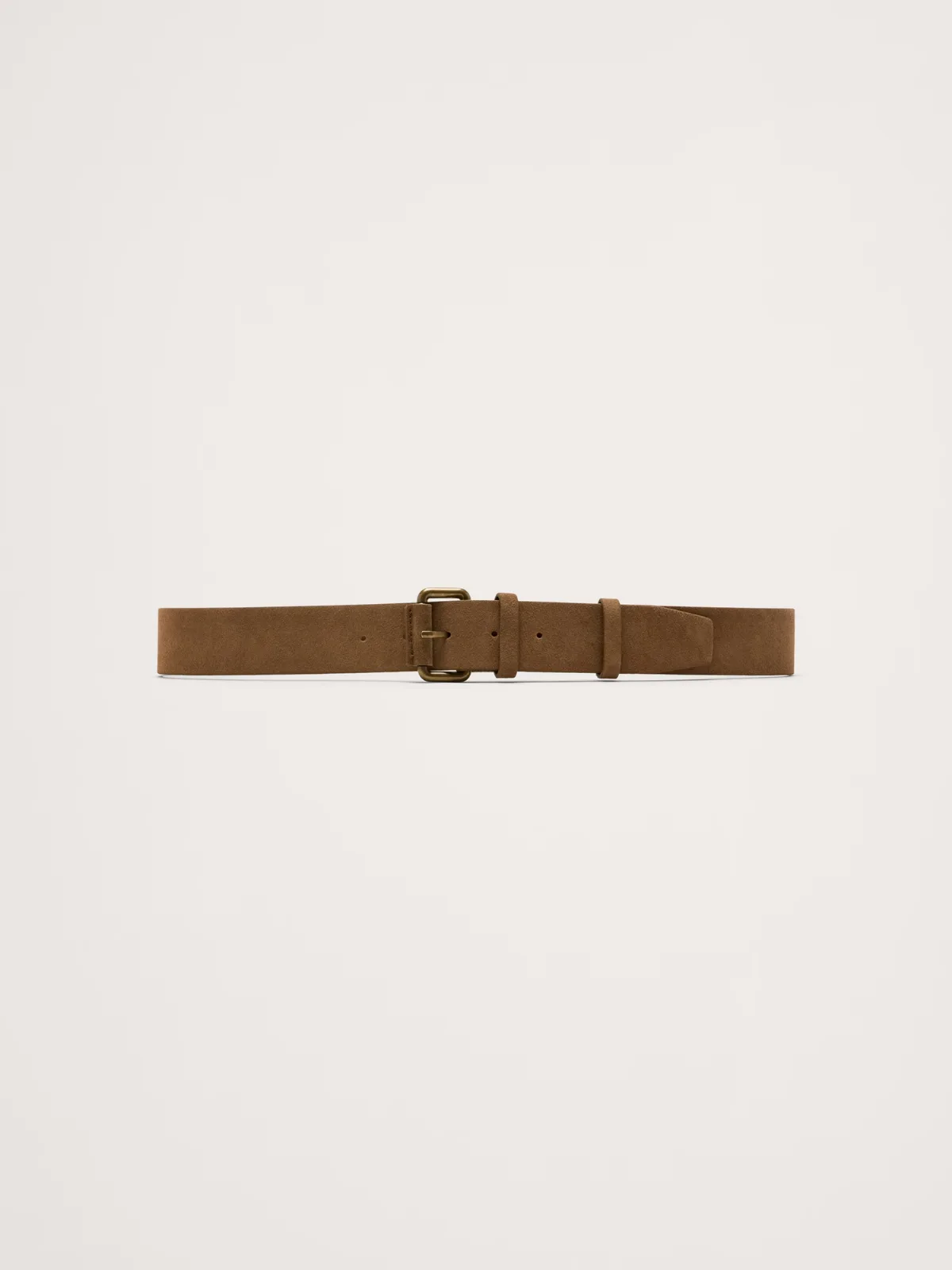 Leather Belt with Covered Roller Buckle