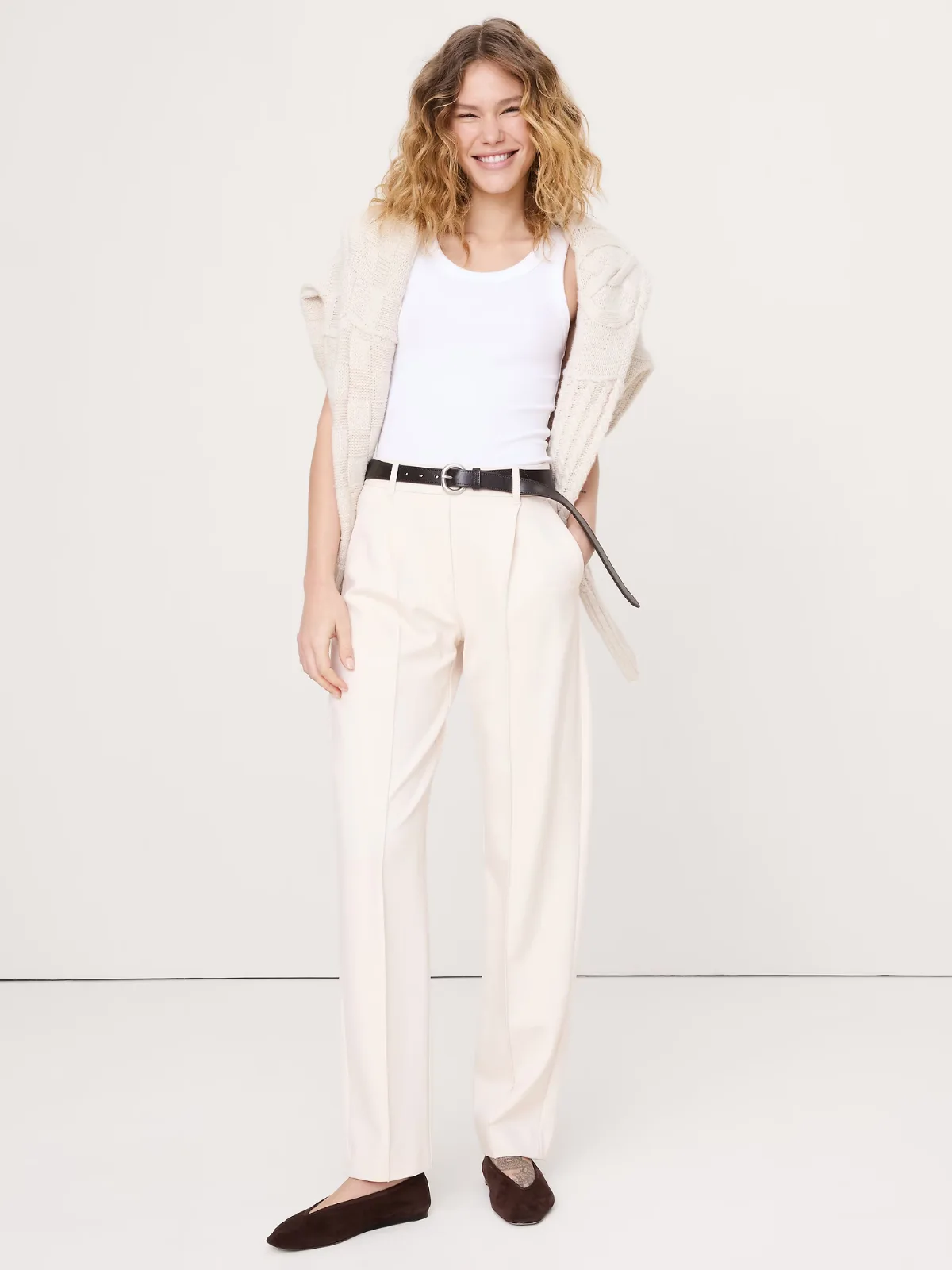 High-Rise Slim Drapey Ponte Pull-On Pant by Banana Republic