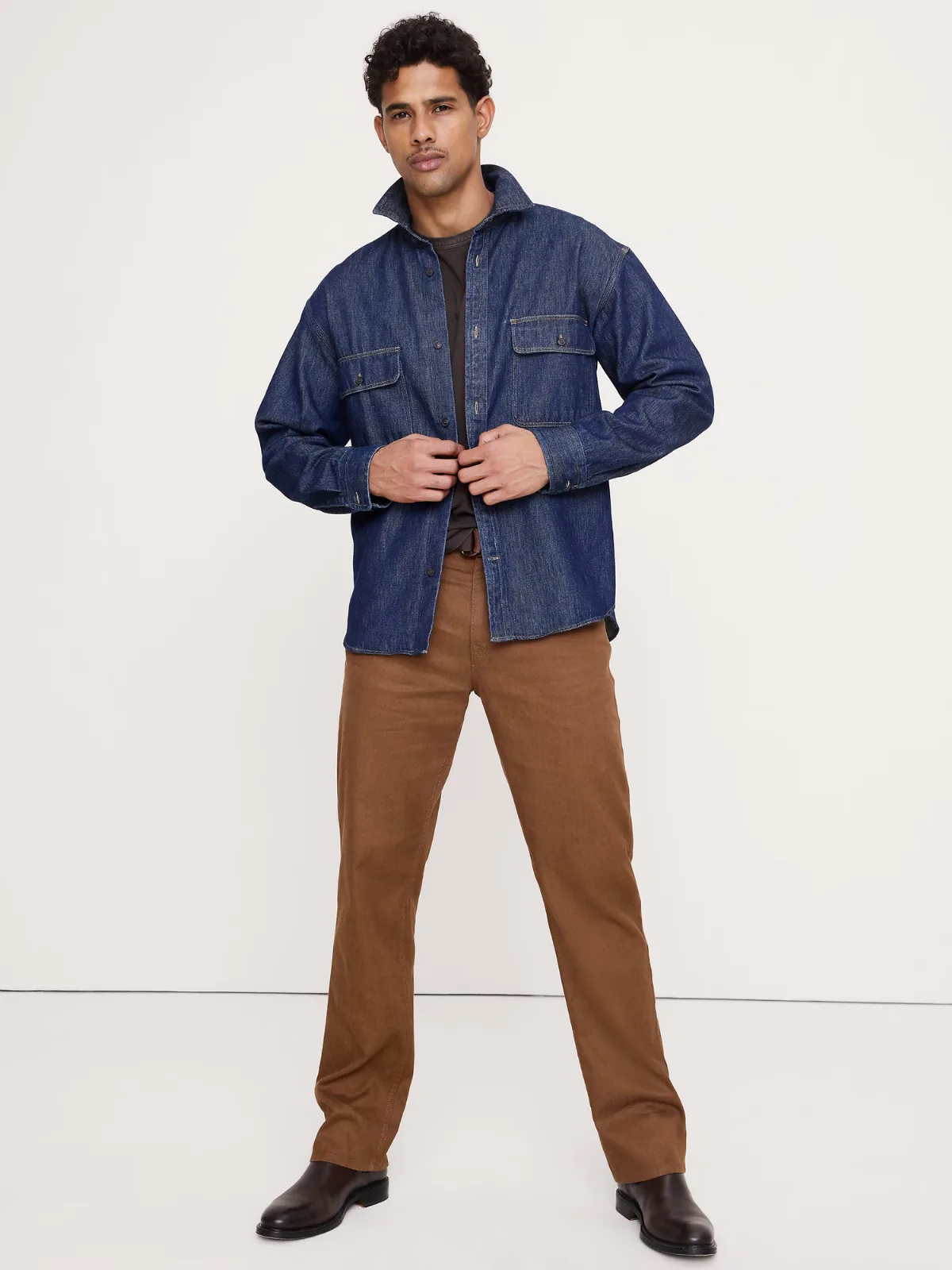 Straight Linen-Cotton Traveler Pant