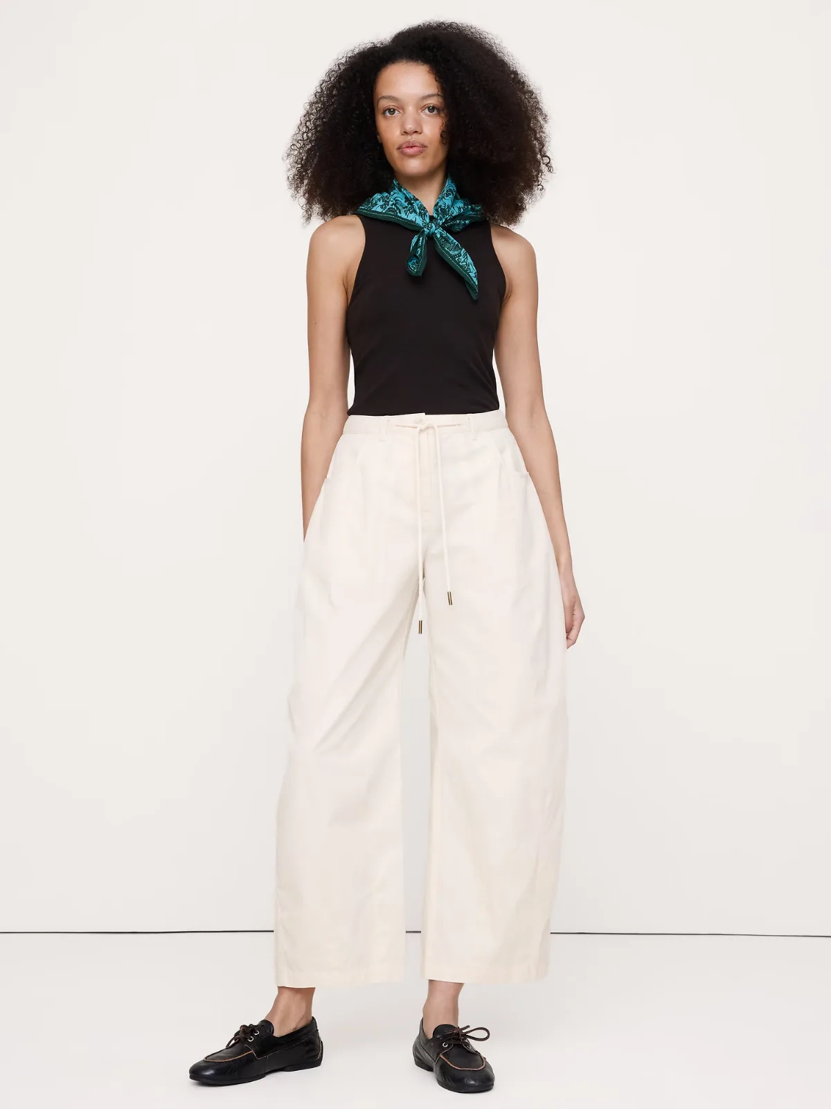 Mid-Rise Barrel Cotton Poplin Pant by Banana Republic