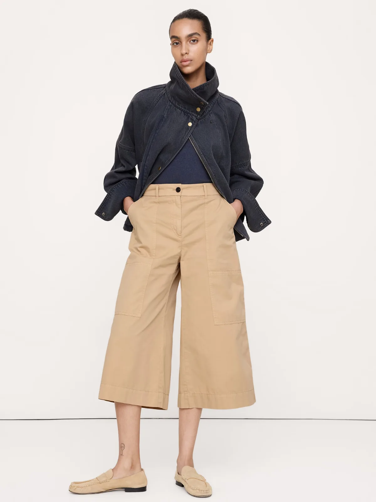 Cotton Twill Culotte by Banana Republic