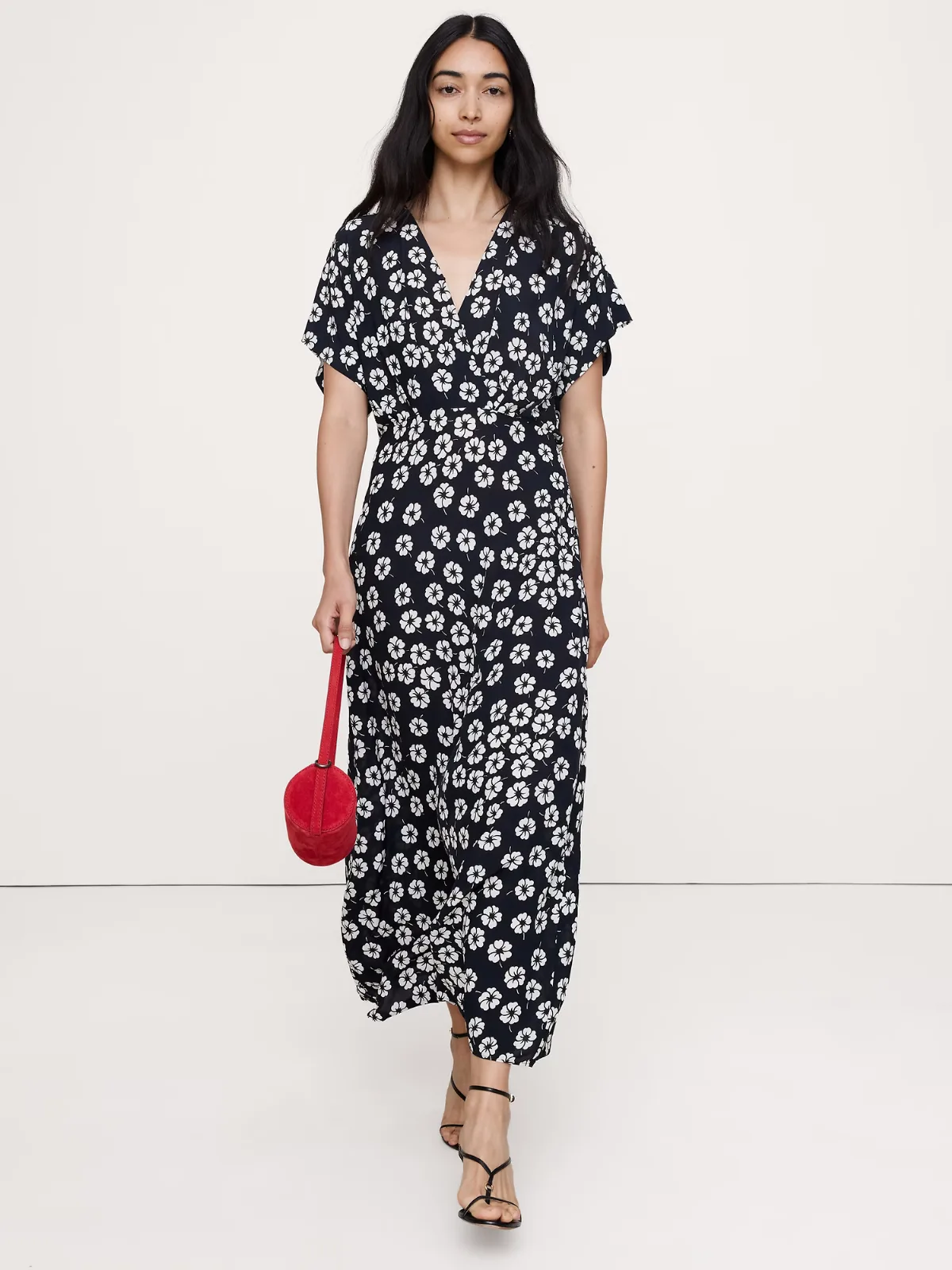 Crepe Wide-Sleeved Maxi Dress by Banana Republic