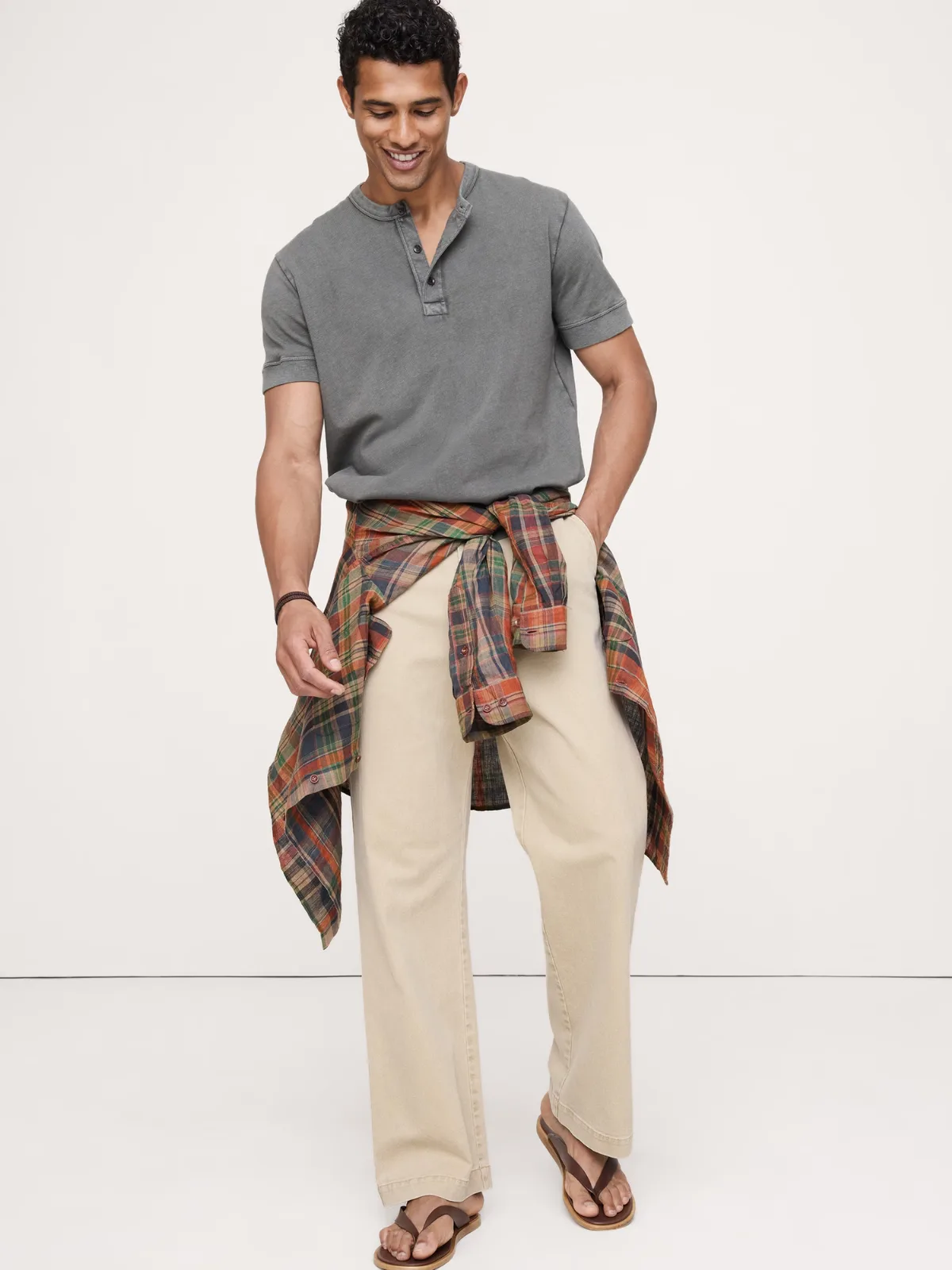 Heritage Cotton Slub Henley T-Shirt by Banana Republic