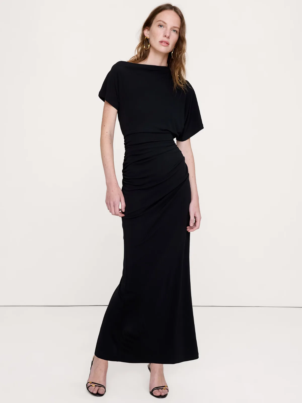 Matte Jersey Draped Maxi Dress by Banana Republic