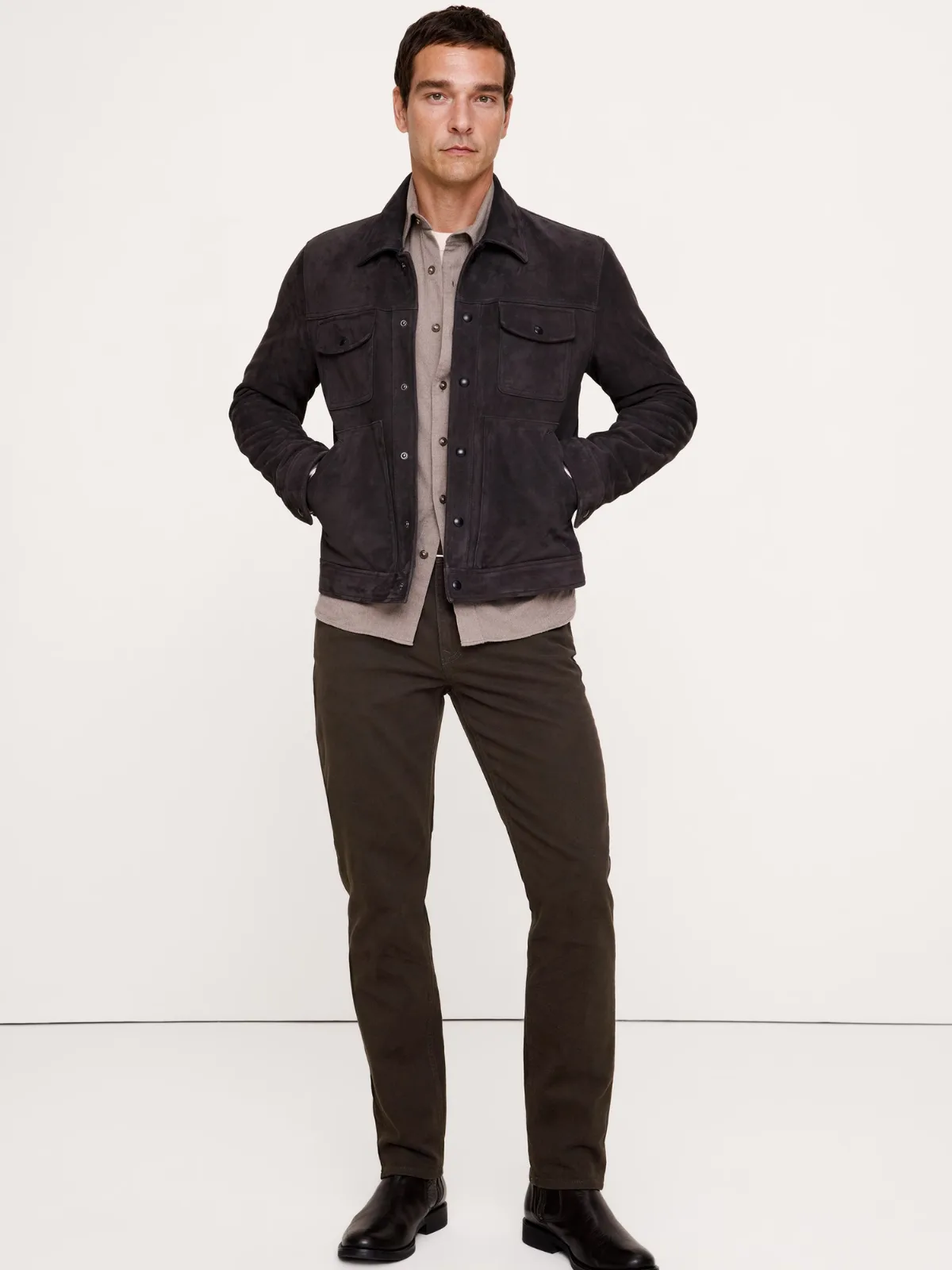 Slim Brushed Traveler Pant by Banana Republic