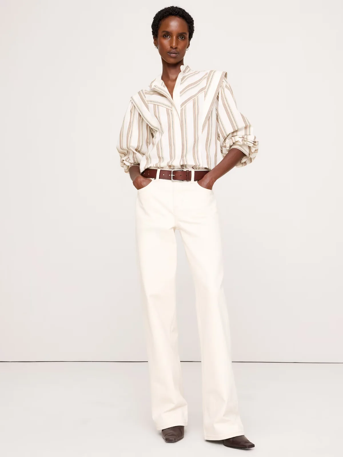 Cotton Layered-Collar Shirt by Banana Republic