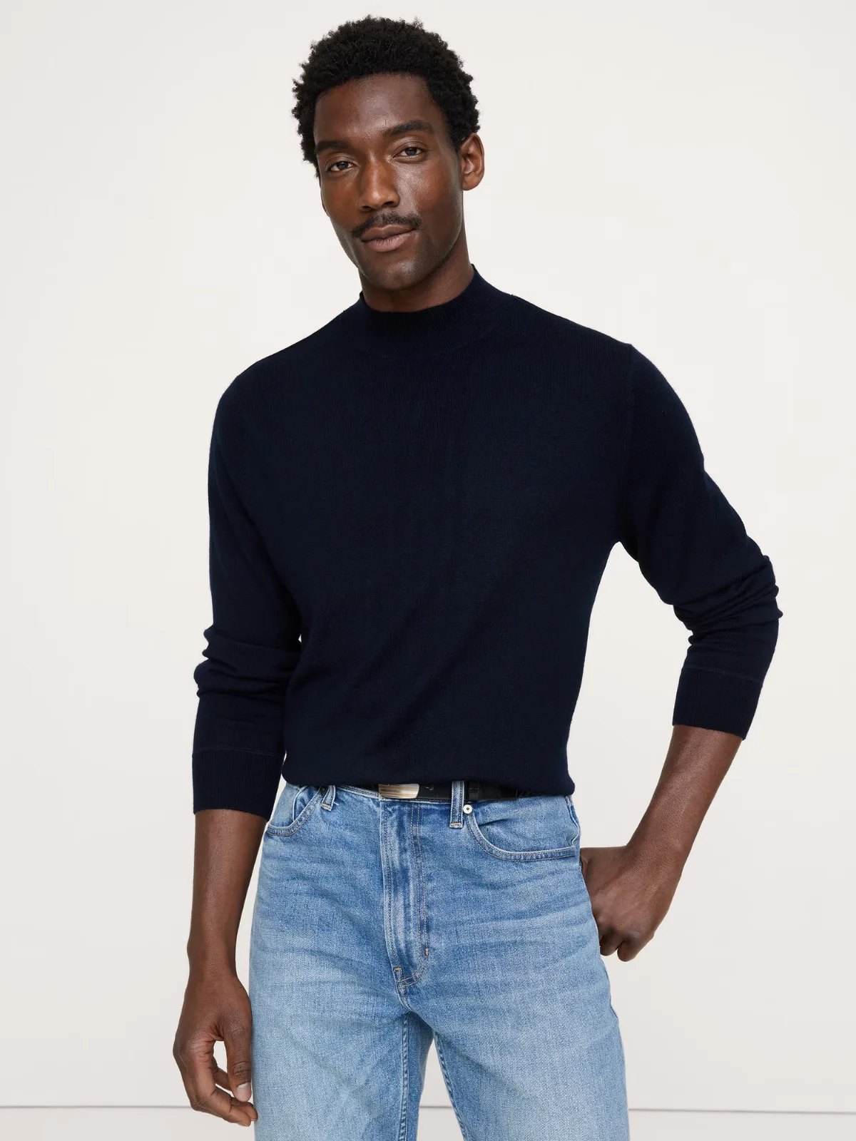 Merino Mock-Neck Sweater
