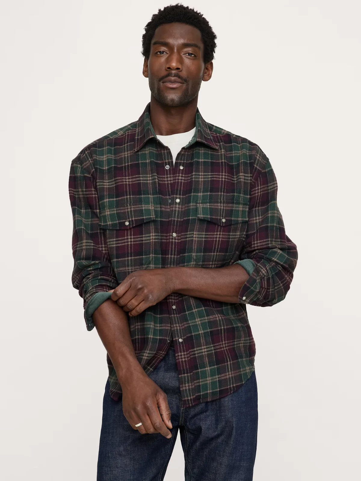 Relaxed-Fit Plaid Cotton Twill Shirt