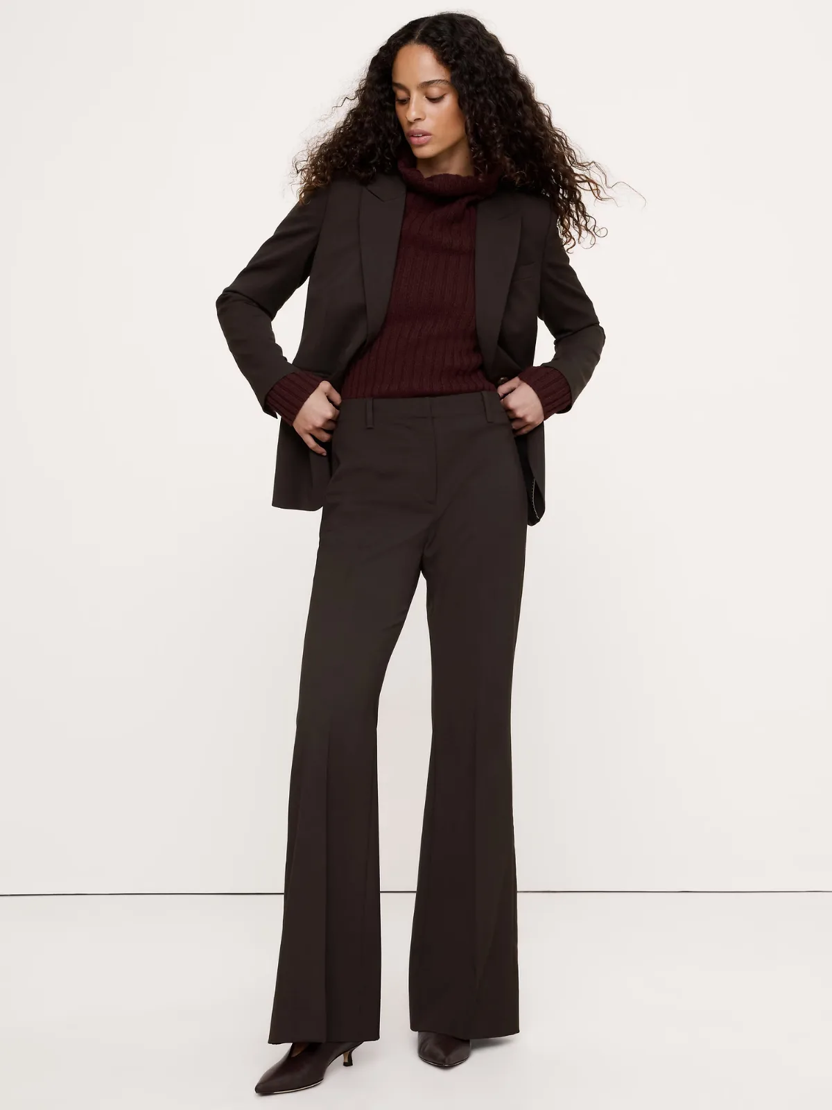 Ultra High-Rise Flare Italian Lightweight Wool Pant by Banana Republic