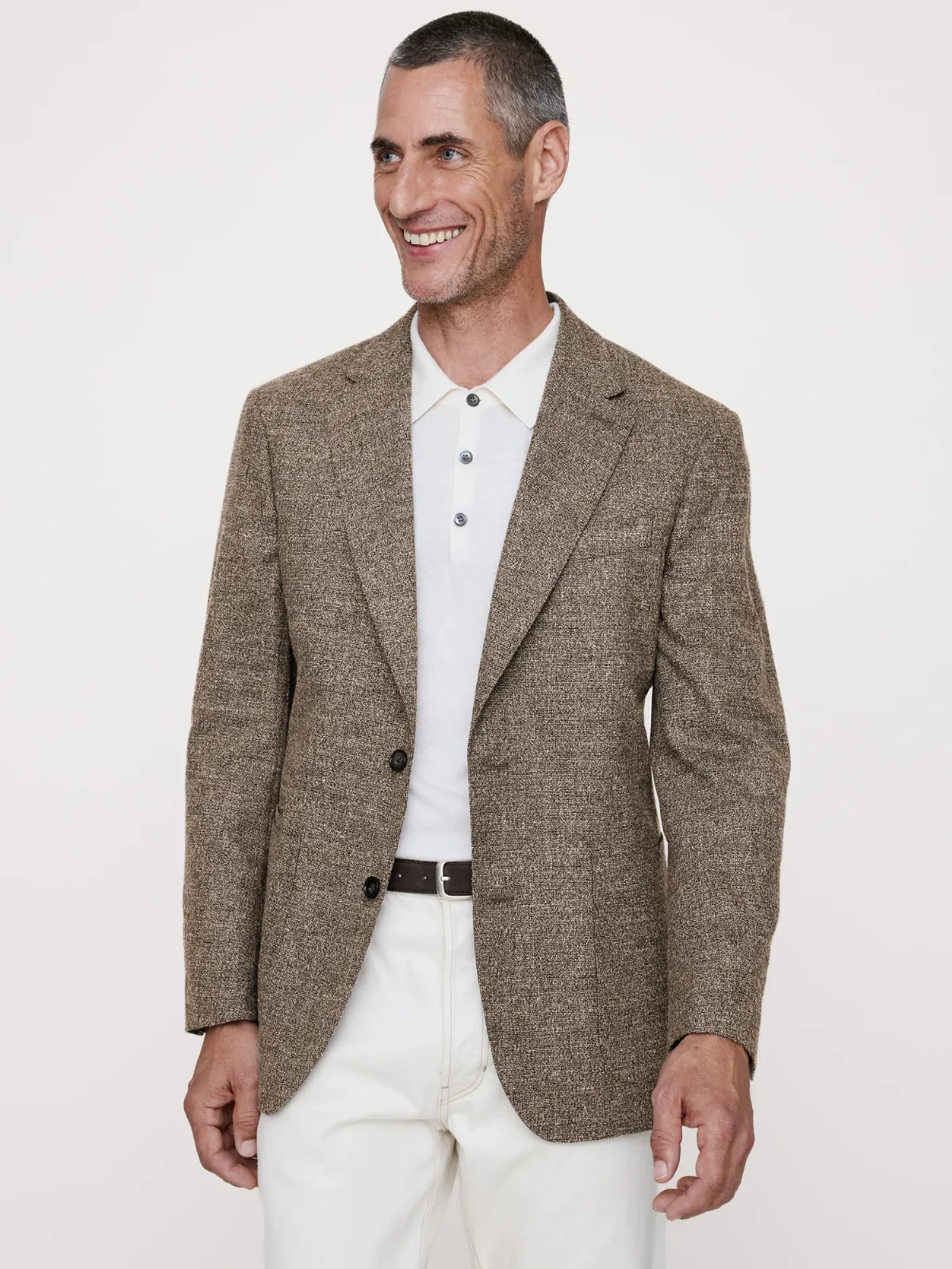 Tailored Slim Italian Flannel Suit Jacket by Banana Republic
