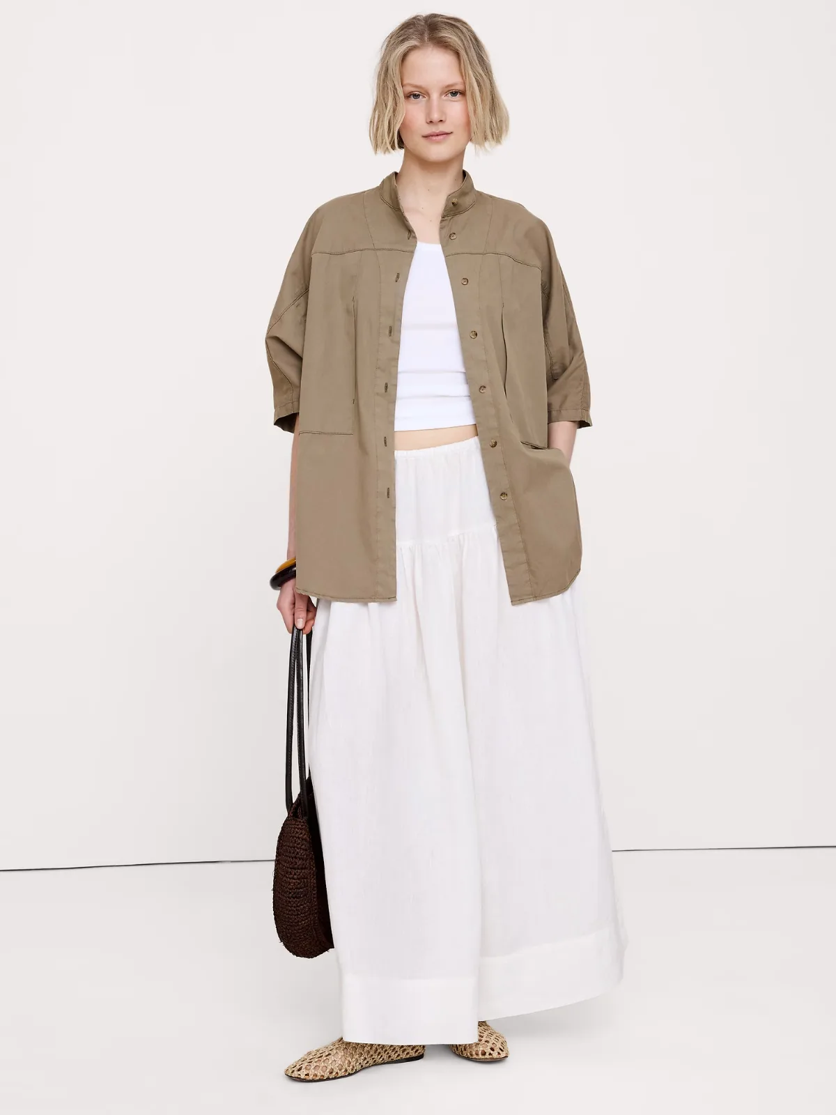 Cotton Twill Utility Tunic by Banana Republic