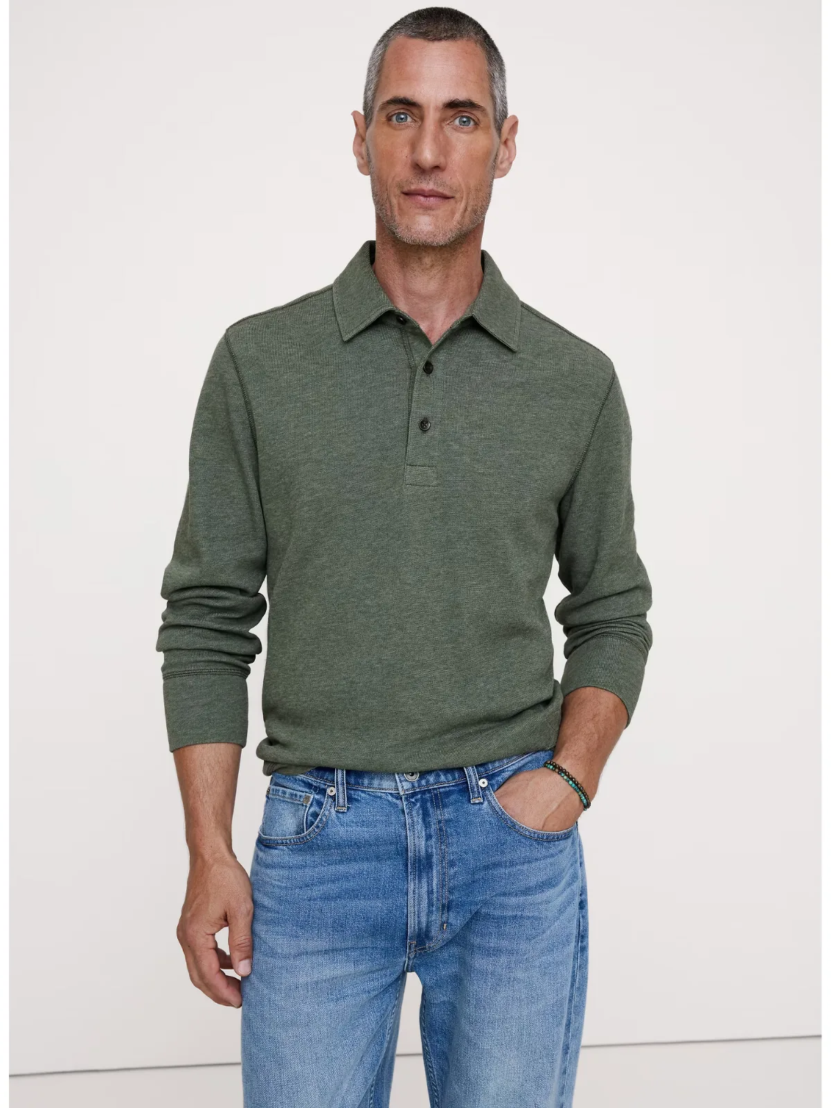 Slub Double-Knit Polo Shirt by Banana Republic