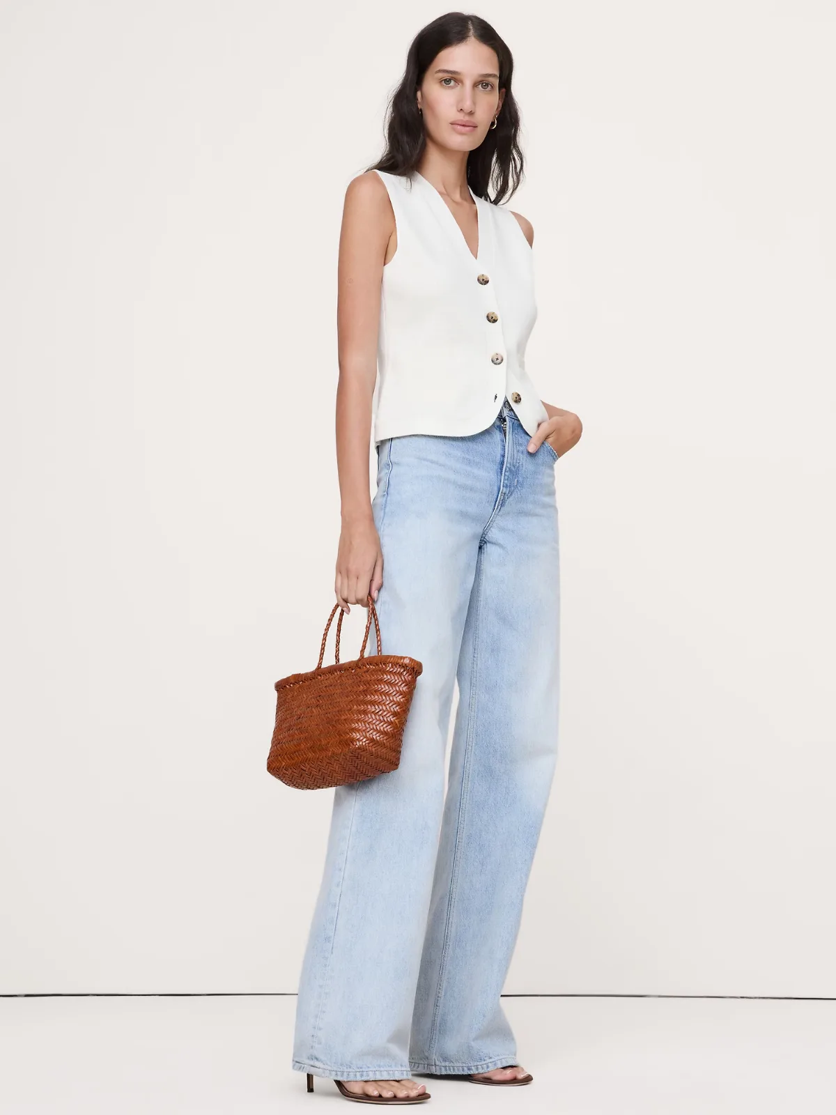 Larkspur Cotton-Silk Sweater Vest by Banana Republic