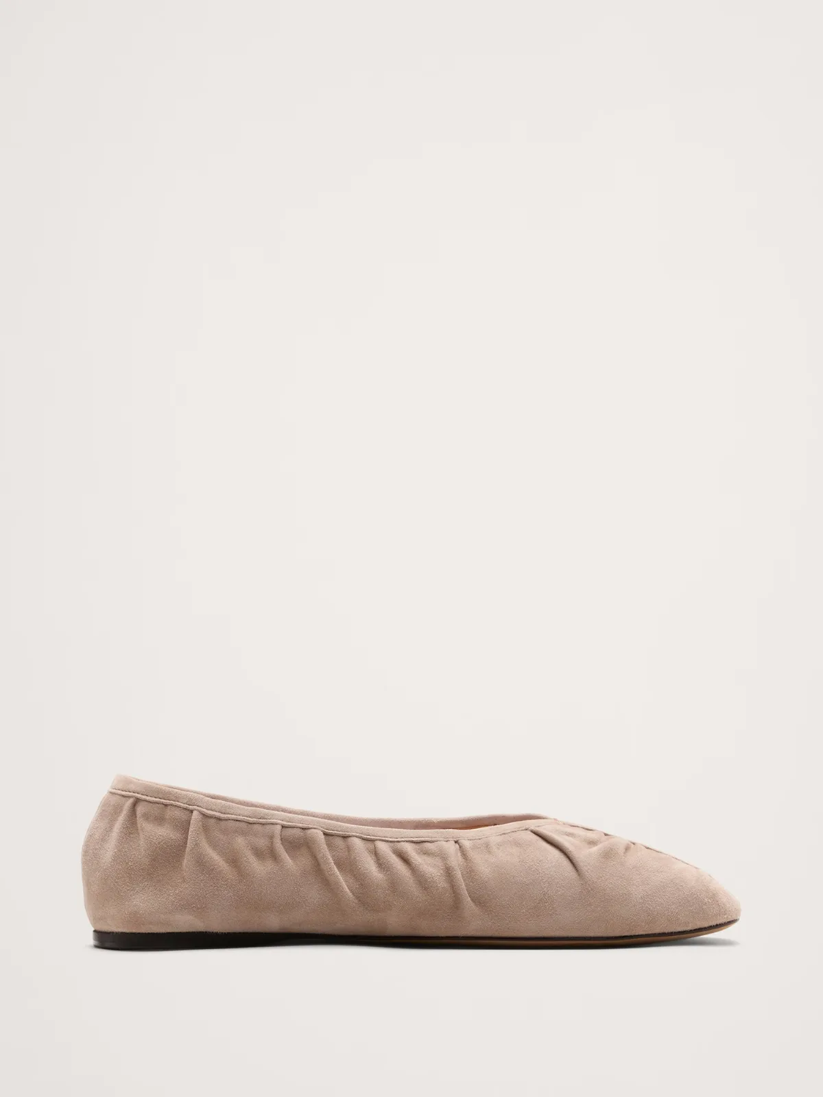 Ruched Suede Ballet Flat by Banana Republic