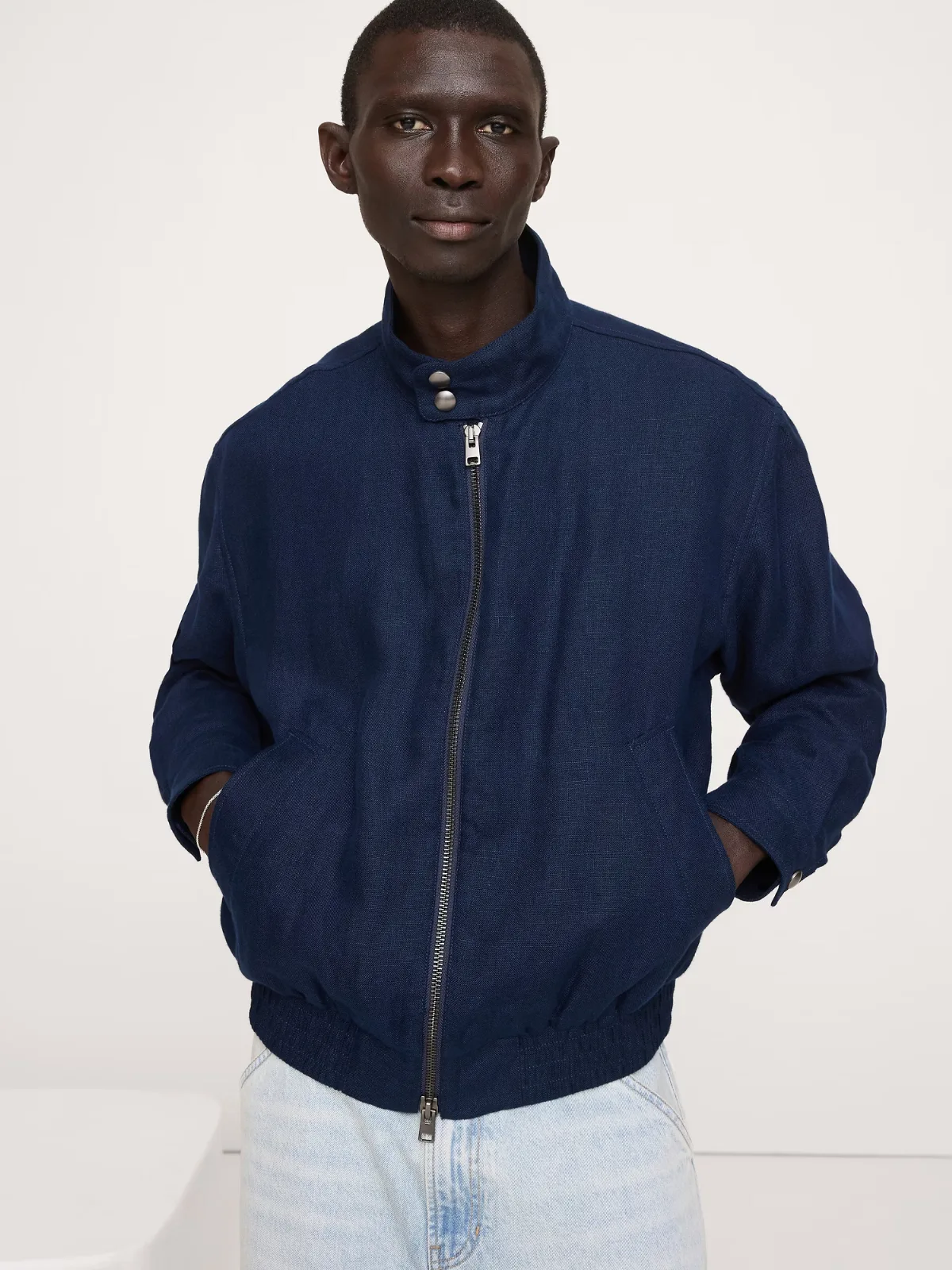 Linen Harrington Jacket by Banana Republic