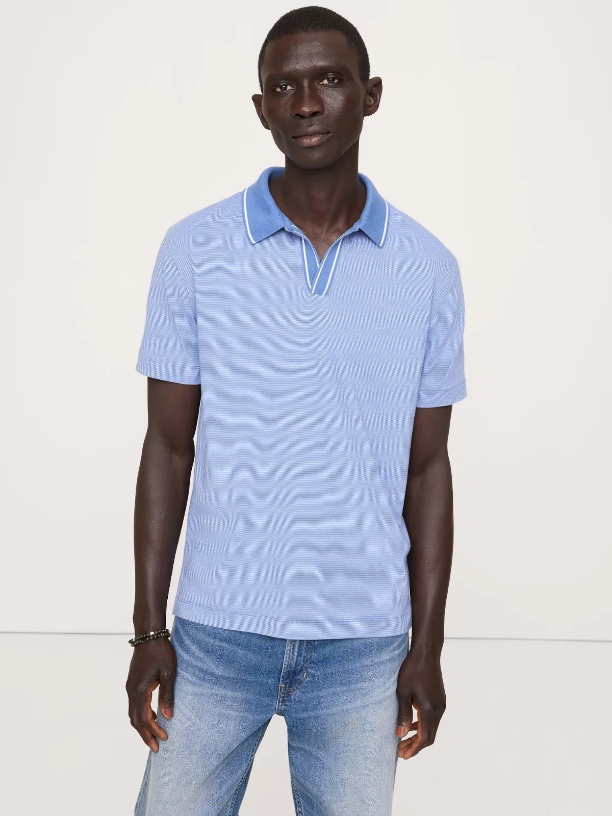 Luxury-Touch Johnny Collar Polo Shirt by Banana Republic