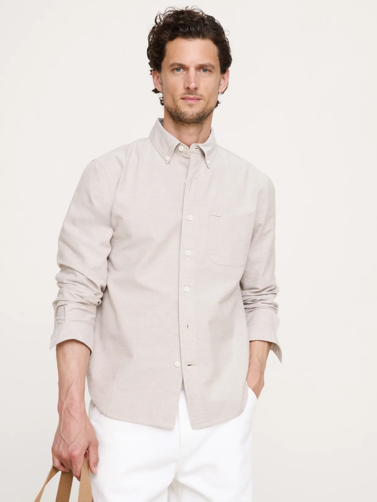 Standard-Fit Cotton Oxford Shirt by Banana Republic