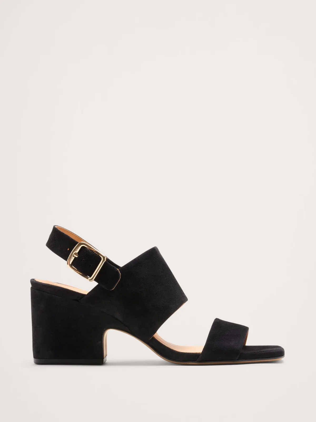 Suede Block-Heel Sandal by Banana Republic