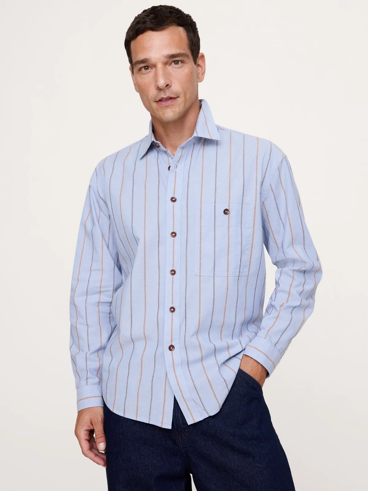 Relaxed-Fit Washed Cotton Poplin Shirt by Banana Republic