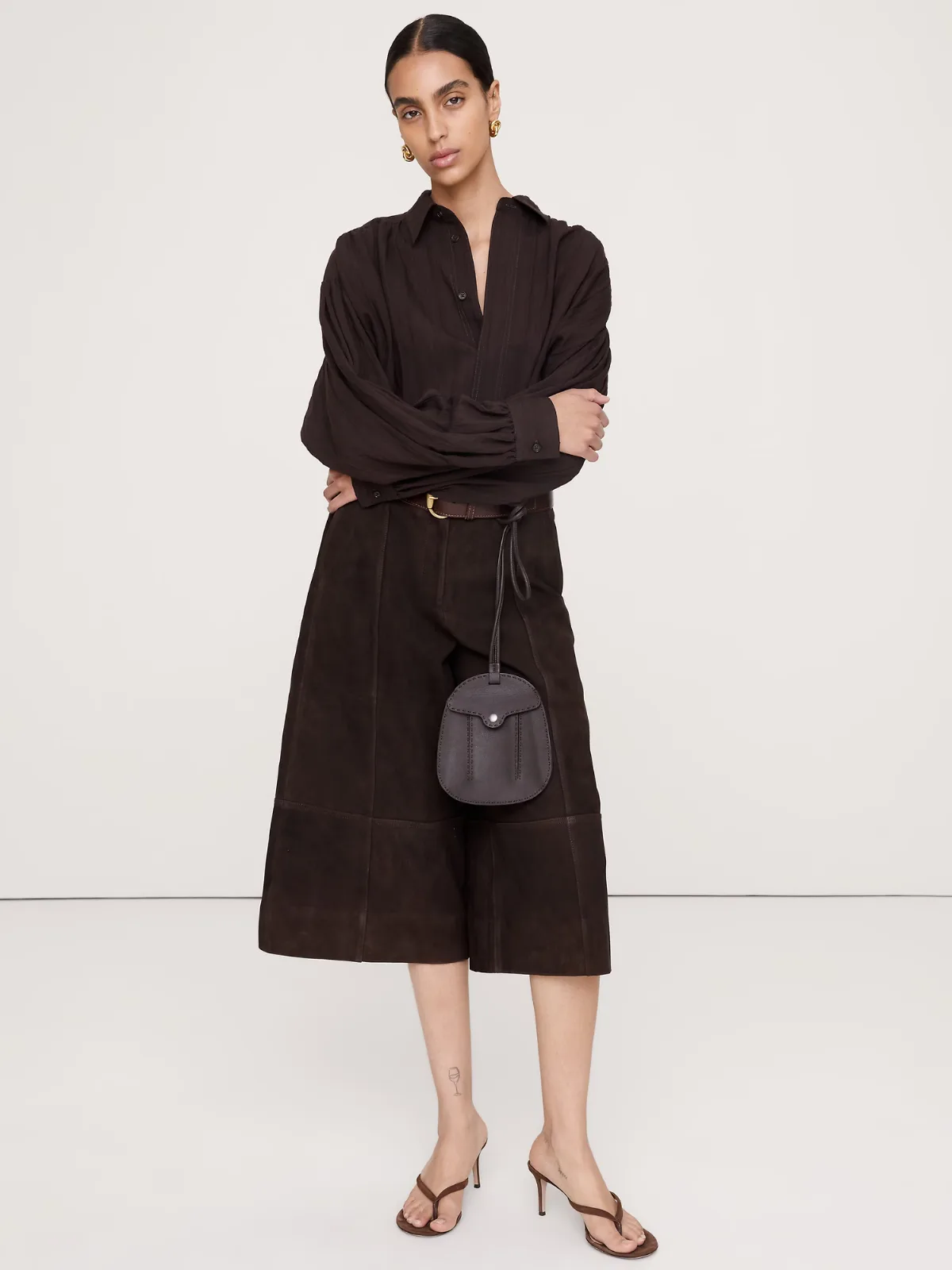 High-Rise Suede Culotte by Banana Republic