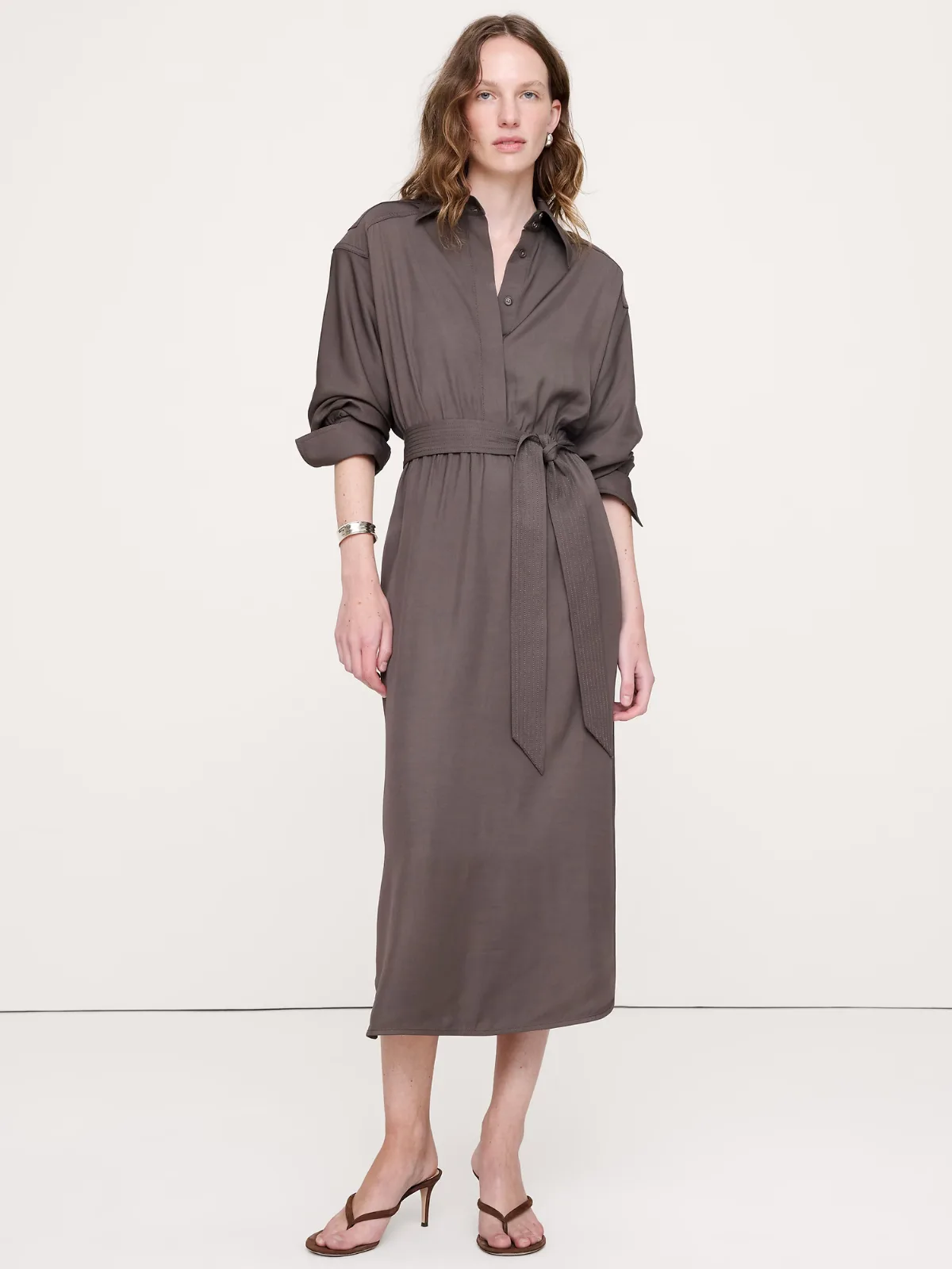 Viscose Midi Shirt Dress by Banana Republic