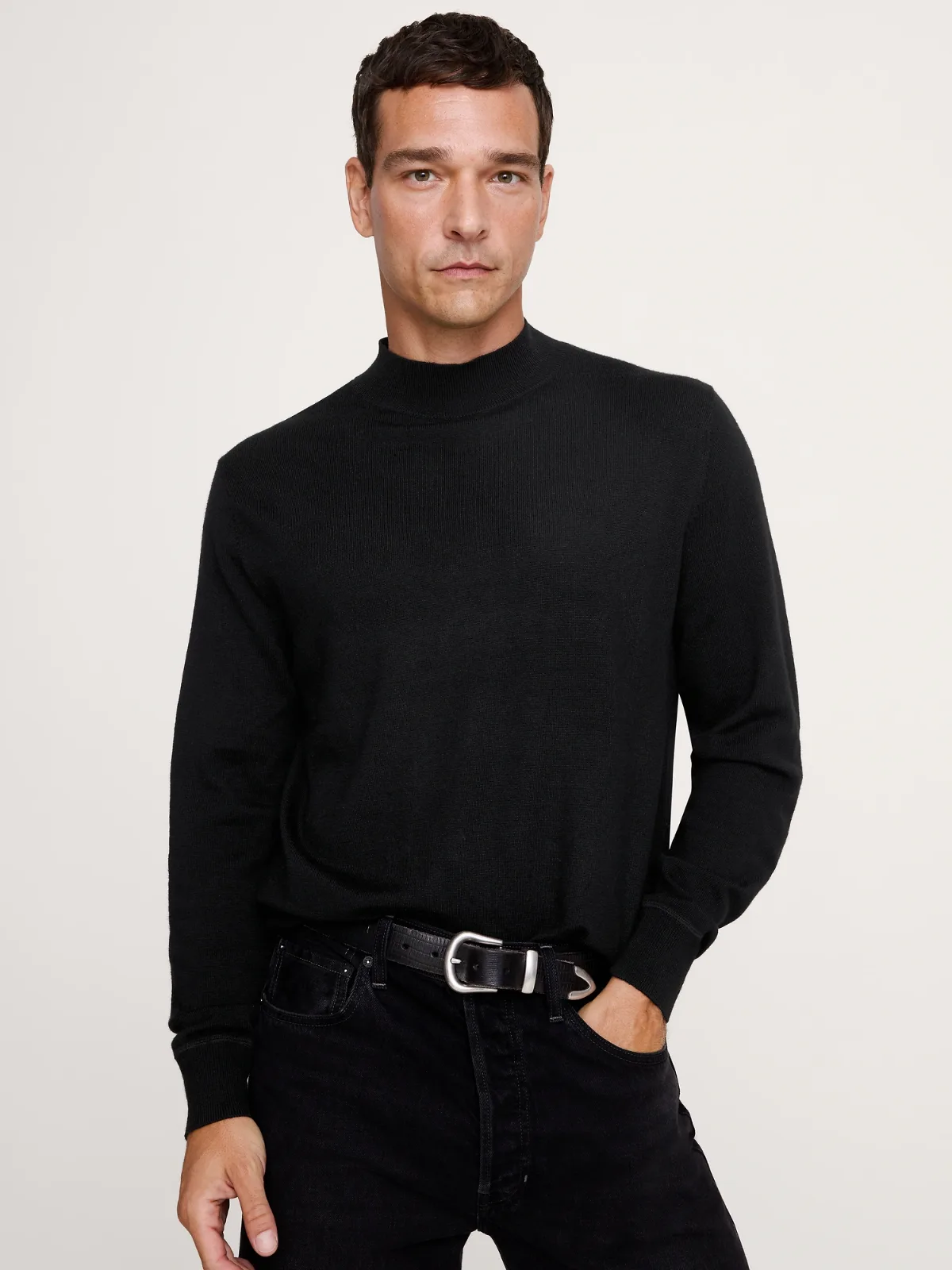 Merino Mock-Neck Sweater