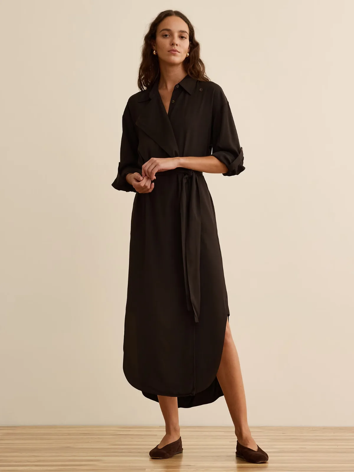 Banana Republic x La Ligne the Viscose Midi Shirt Dress by Banana Republic