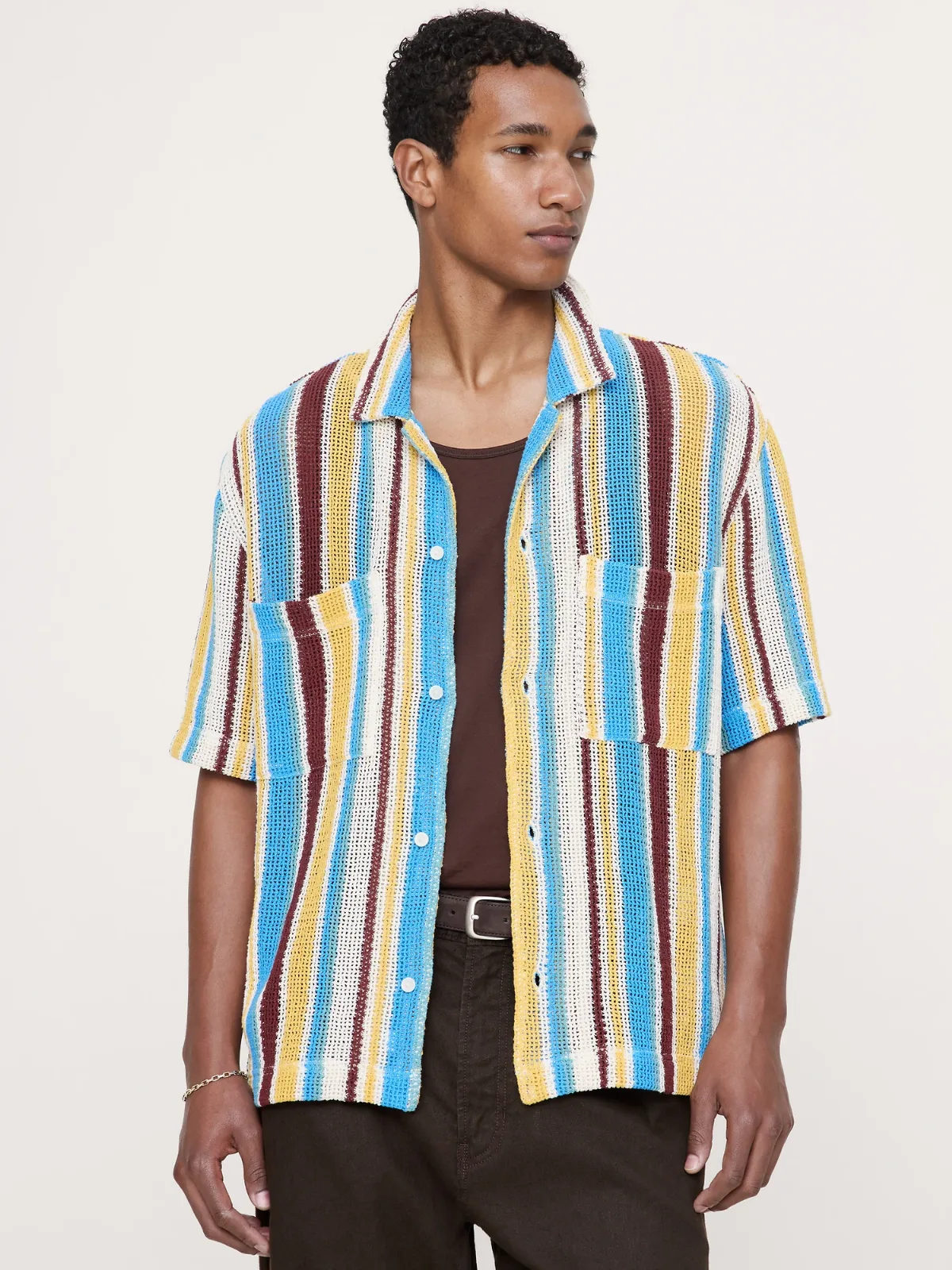 Cotton Mesh Resort Shirt by Banana Republic