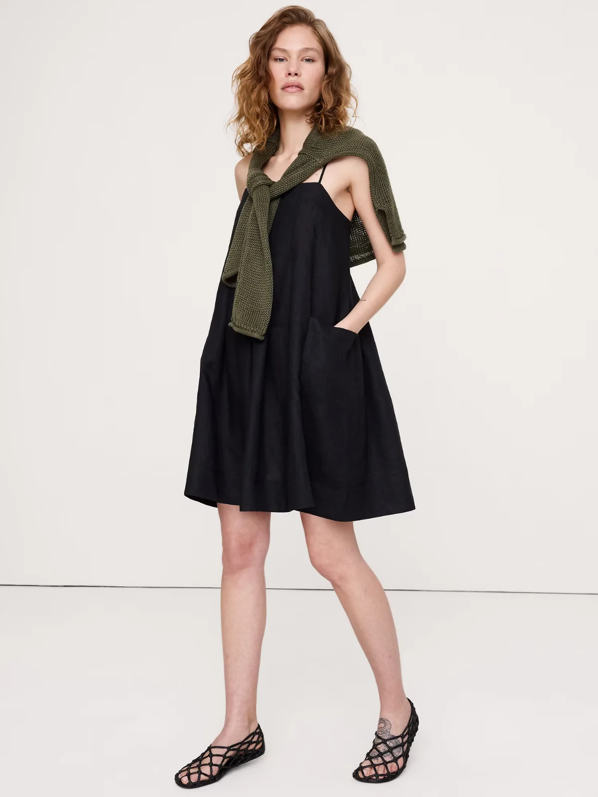 Linen Mini Dress by Banana Republic