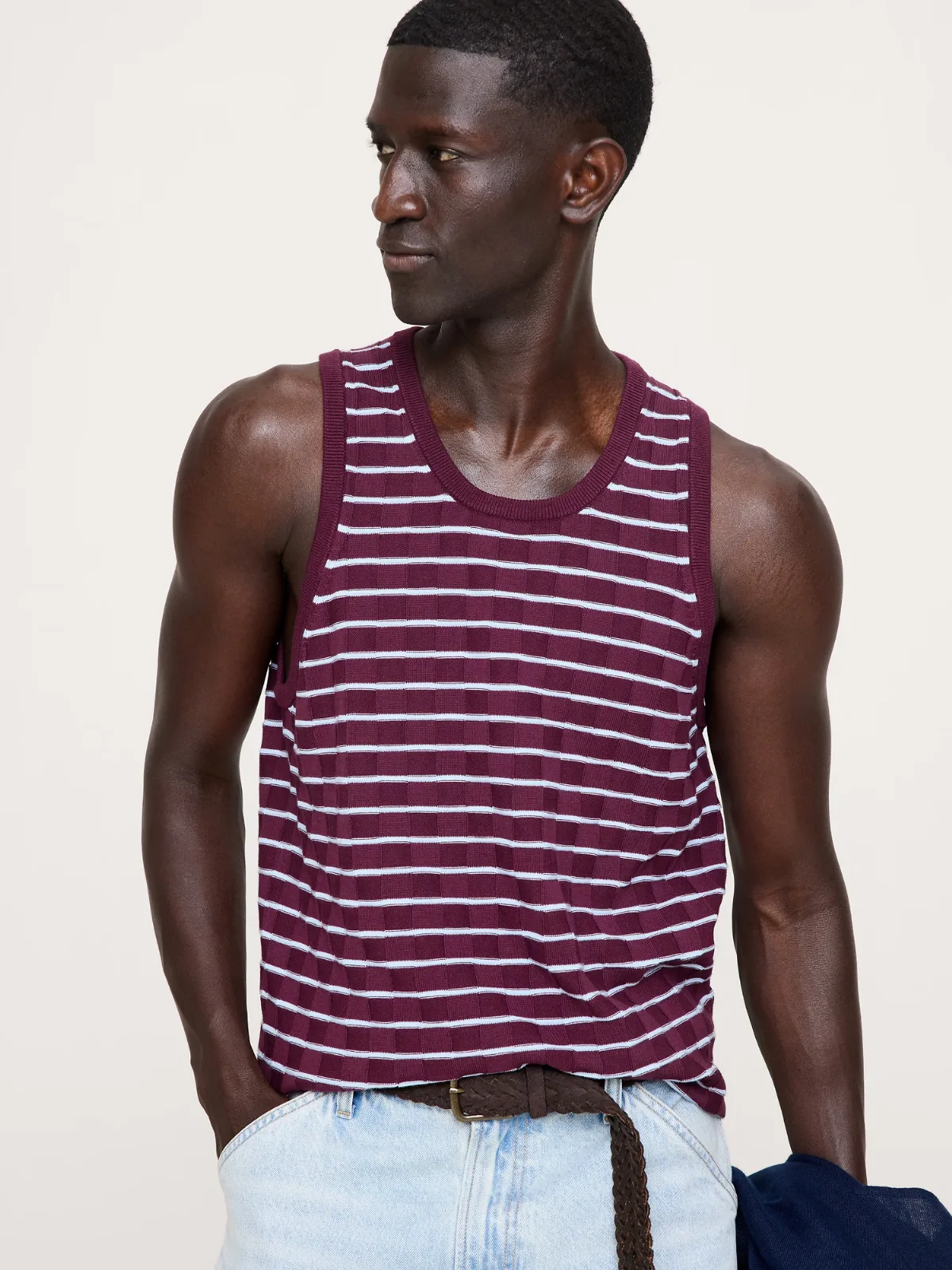 Cotton Stripe Tank by Banana Republic