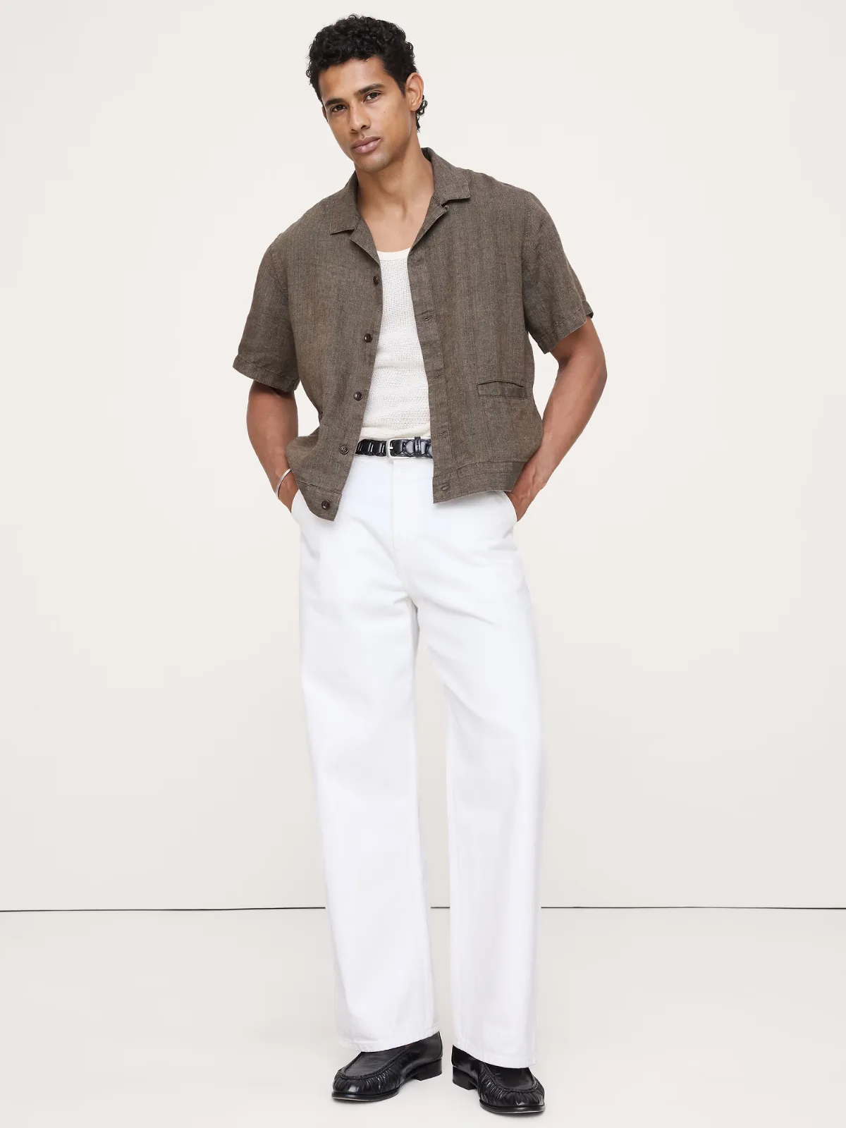 Standard-Fit Linen Resort Shirt by Banana Republic