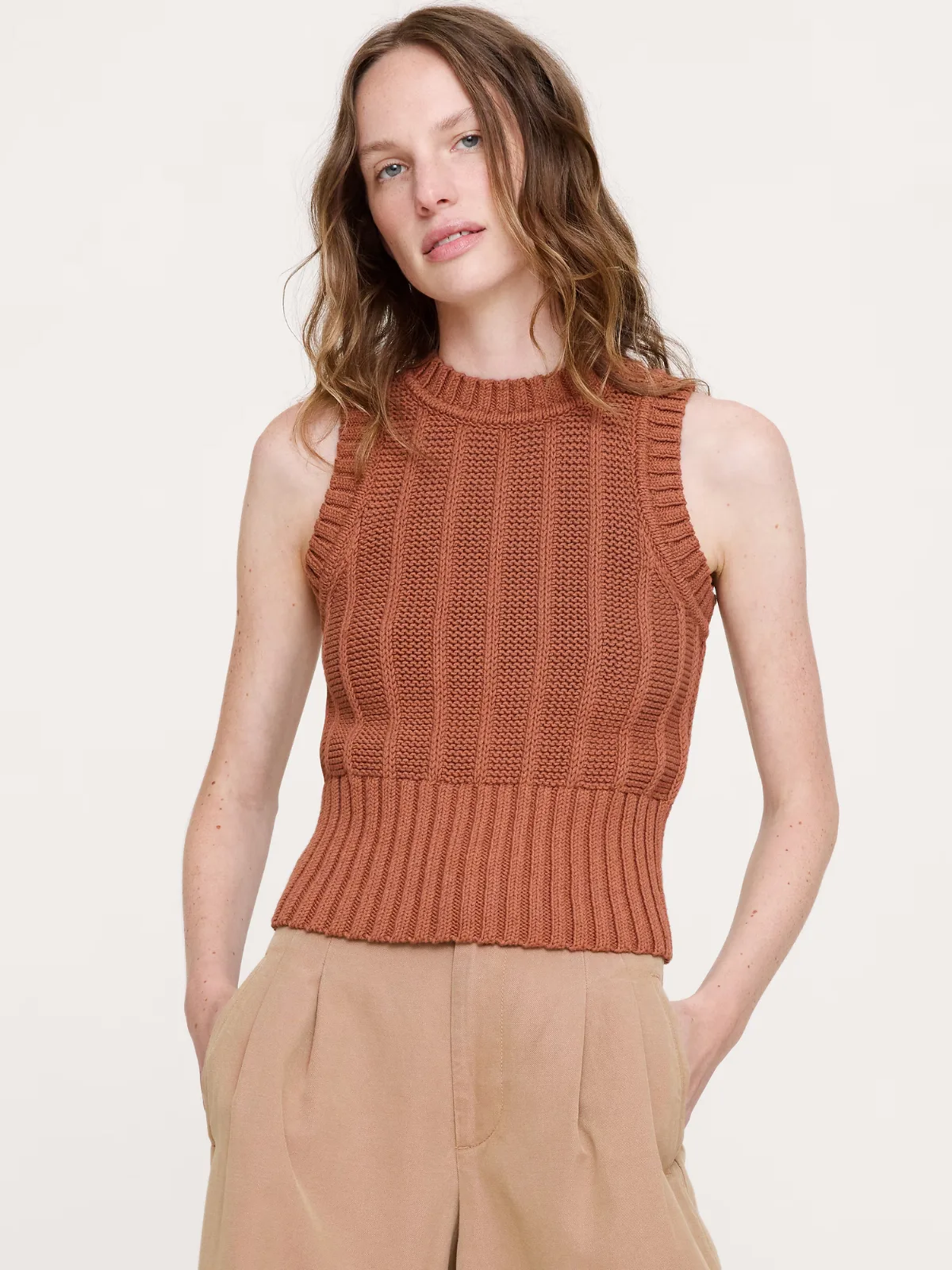 Chunky Cotton Sweater Tank