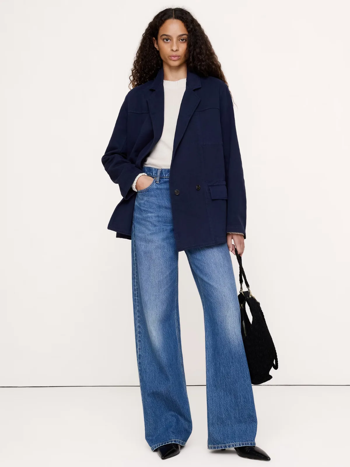 Cotton-Linen Utility Blazer by Banana Republic