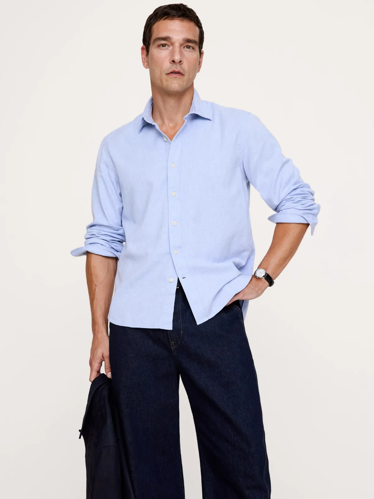 Standard-Fit Lightweight Brushed Flannel Shirt