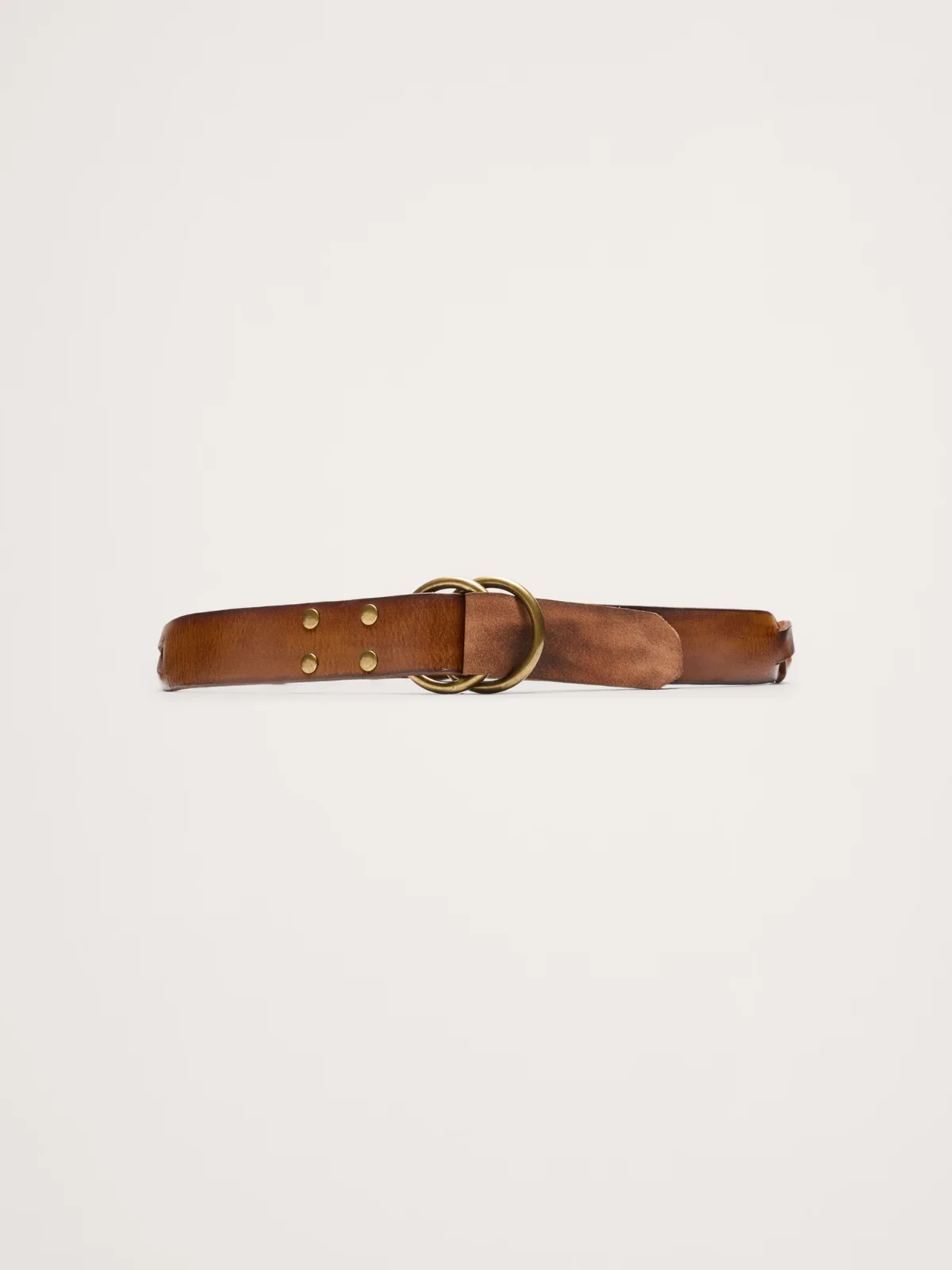 Woven Leather Double-Ring Belt by Banana Republic