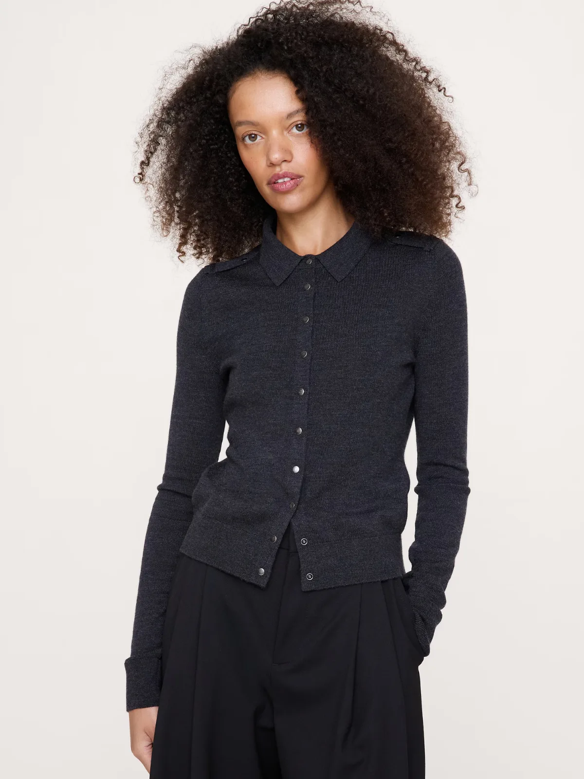 Merino Polo Shirt Cardigan Shirt by Banana Republic