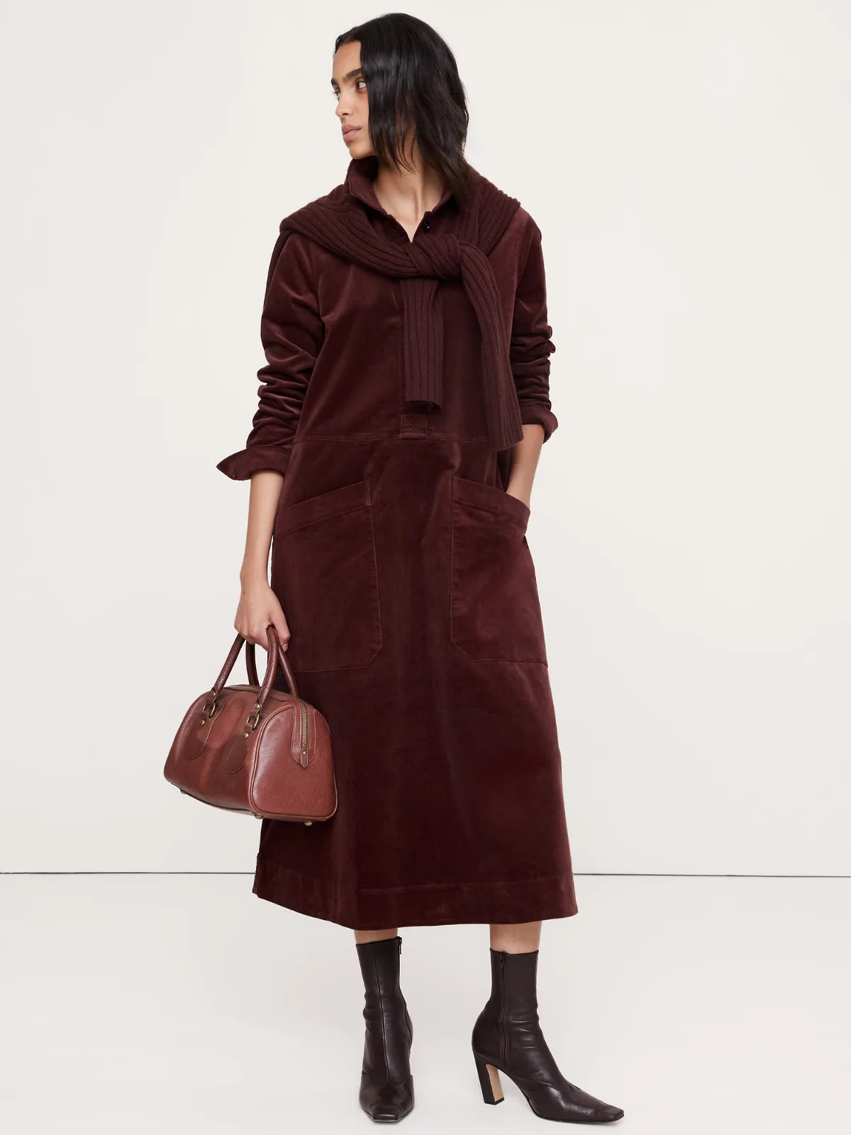 Corduroy Pocket Shirt Dress by Banana Republic