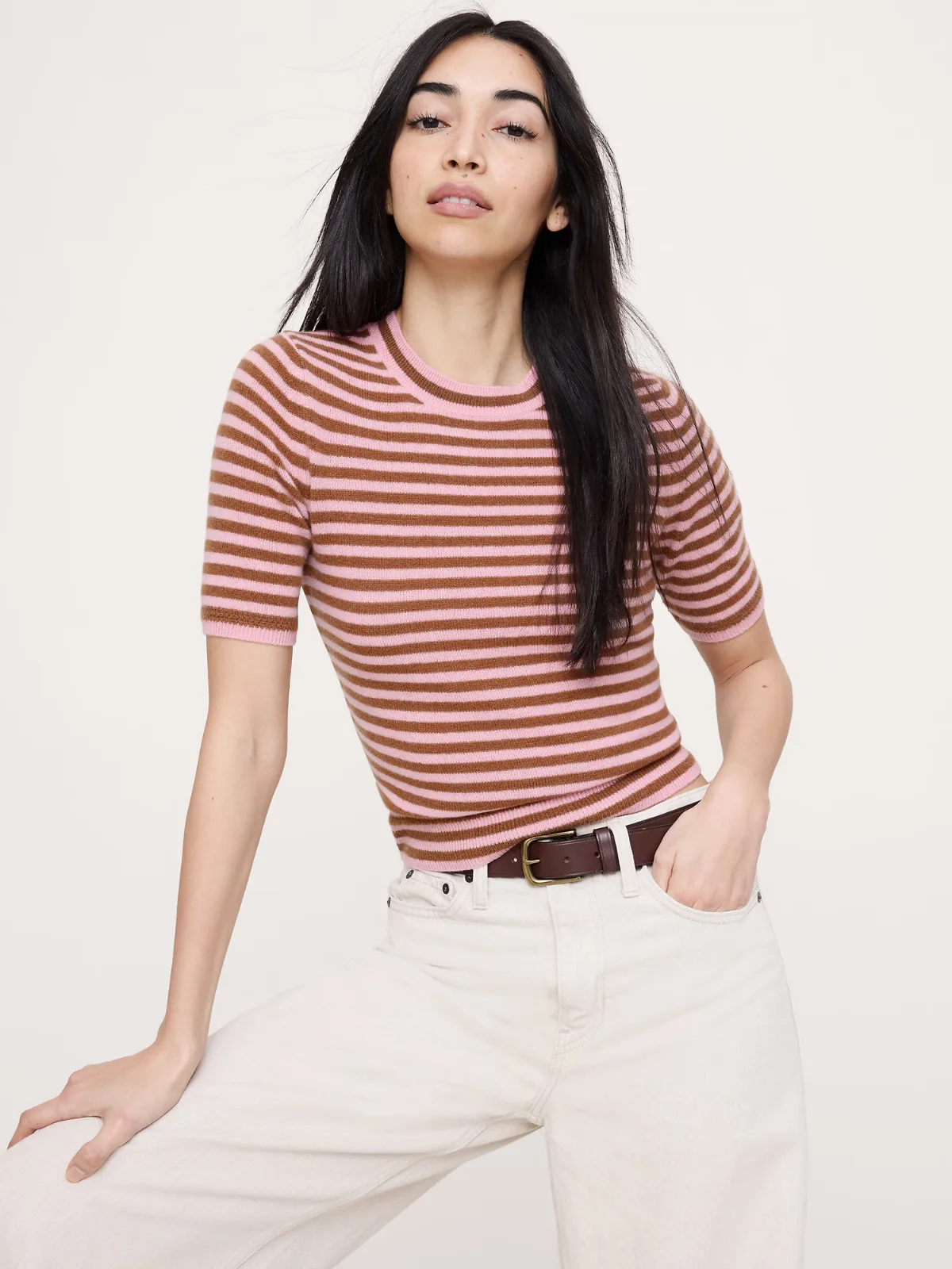 Lightweight Cashmere Short-Sleeve Sweater by Banana Republic