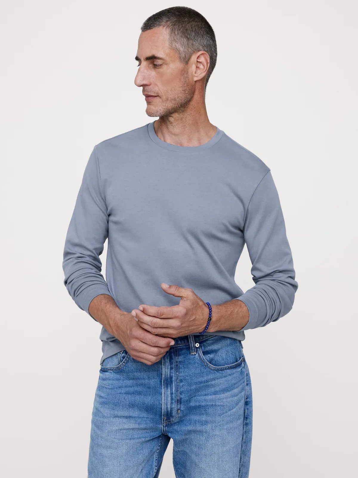 Luxury-Touch Long-Sleeve T-Shirt by Banana Republic