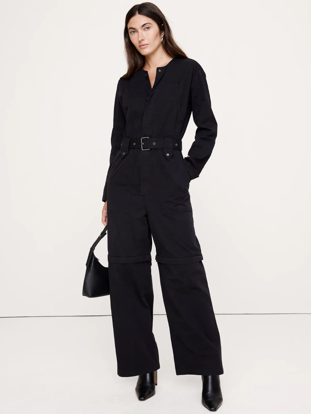 Oversized Cotton Twill Utility Jumpsuit by Banana Republic