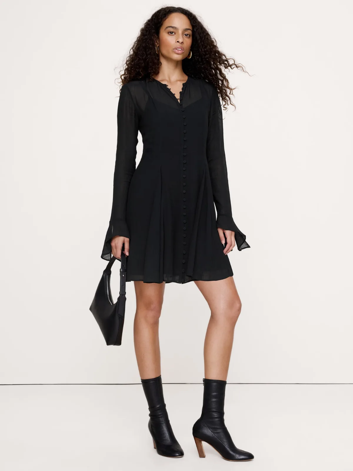 Crinkle Chiffon Mini Dress by Banana Republic