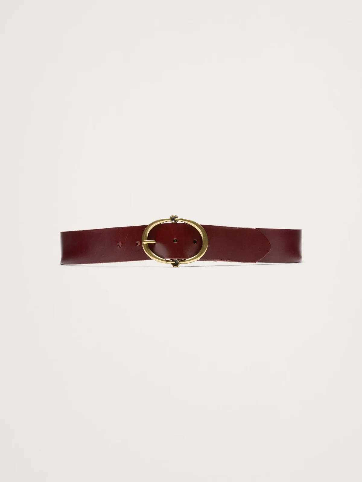 Leather Rounded-Buckle Belt by Banana Republic