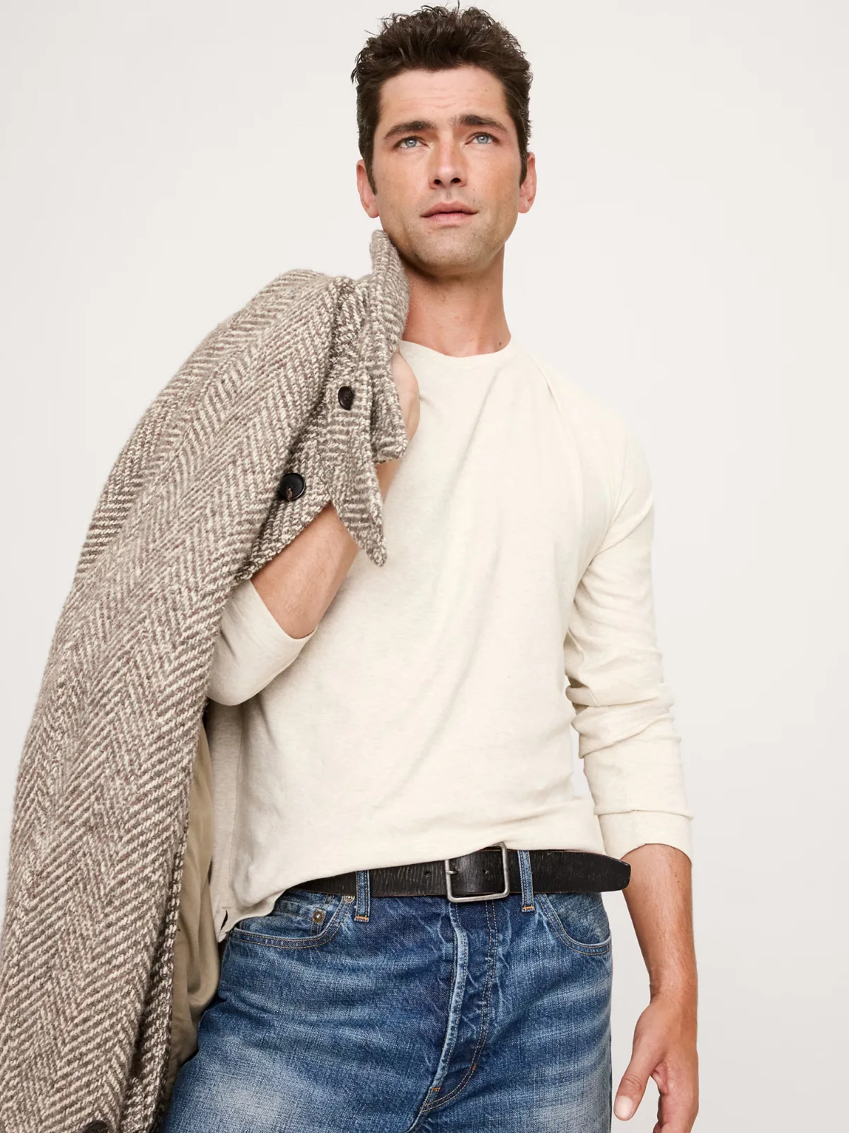Luxury-Touch Long-Sleeve T-Shirt by Banana Republic