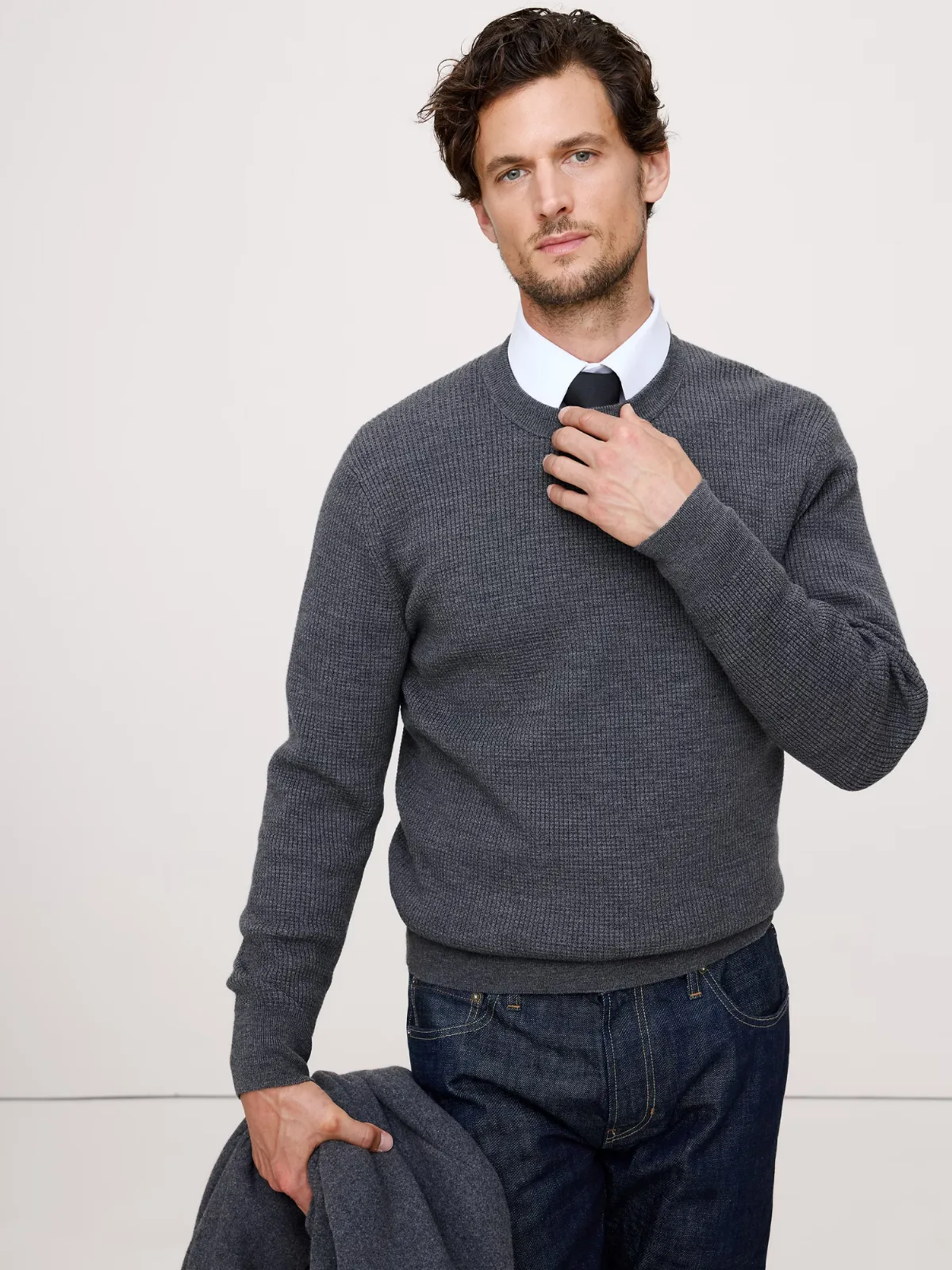 Merino Thermal Crew-Neck Sweater by Banana Republic
