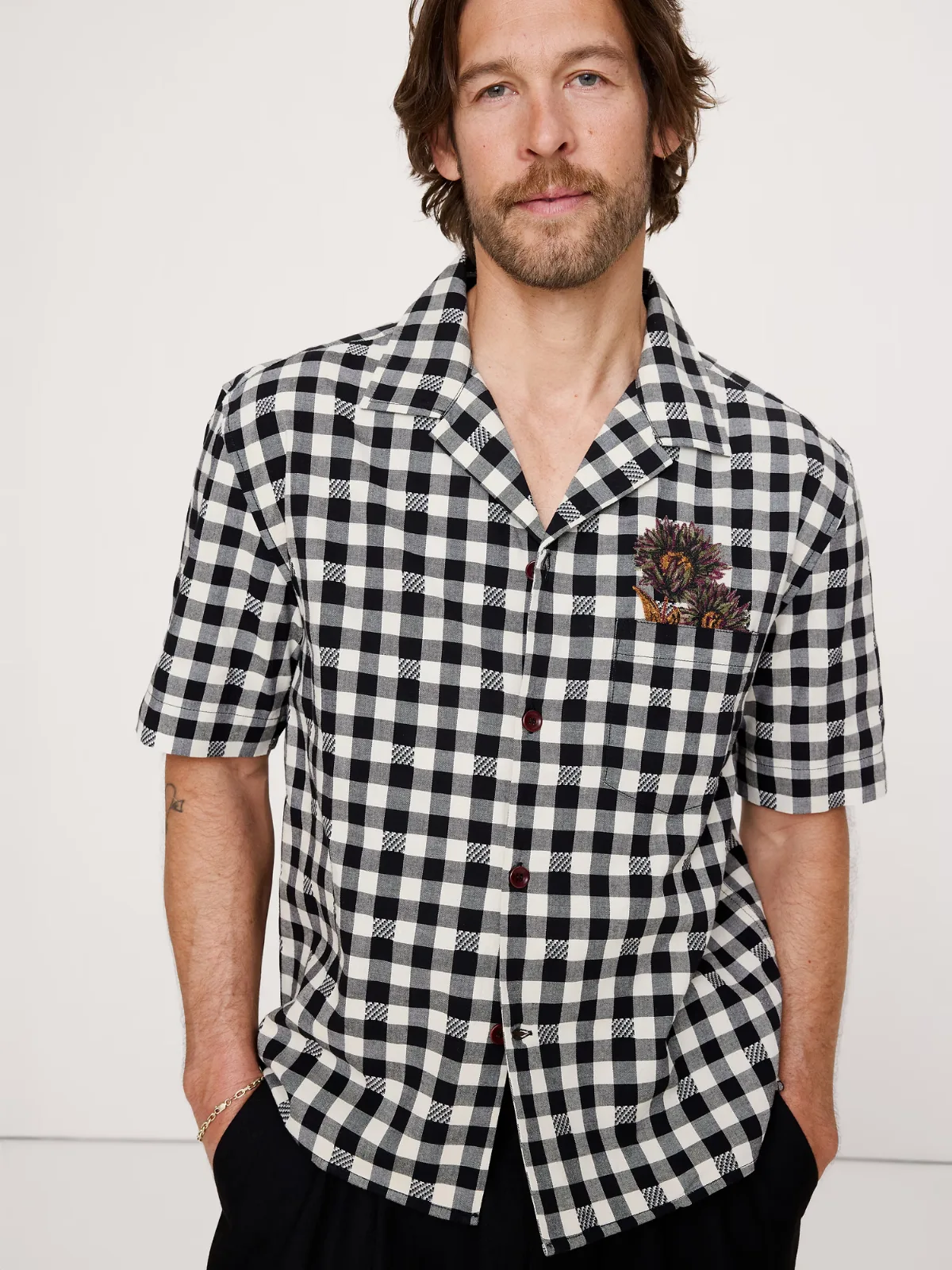 Relaxed-Fit Embroidered Cotton Resort Shirt by Banana Republic