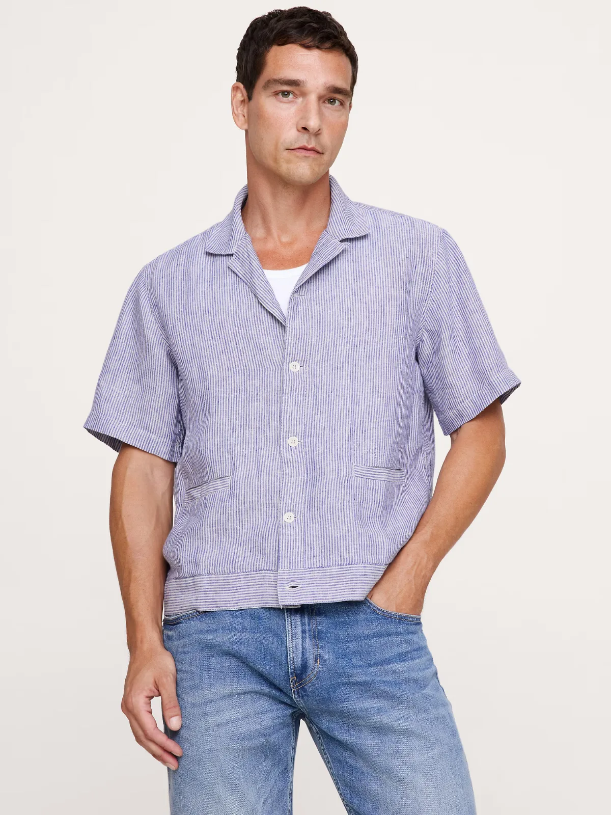 Standard-Fit Linen Resort Shirt by Banana Republic