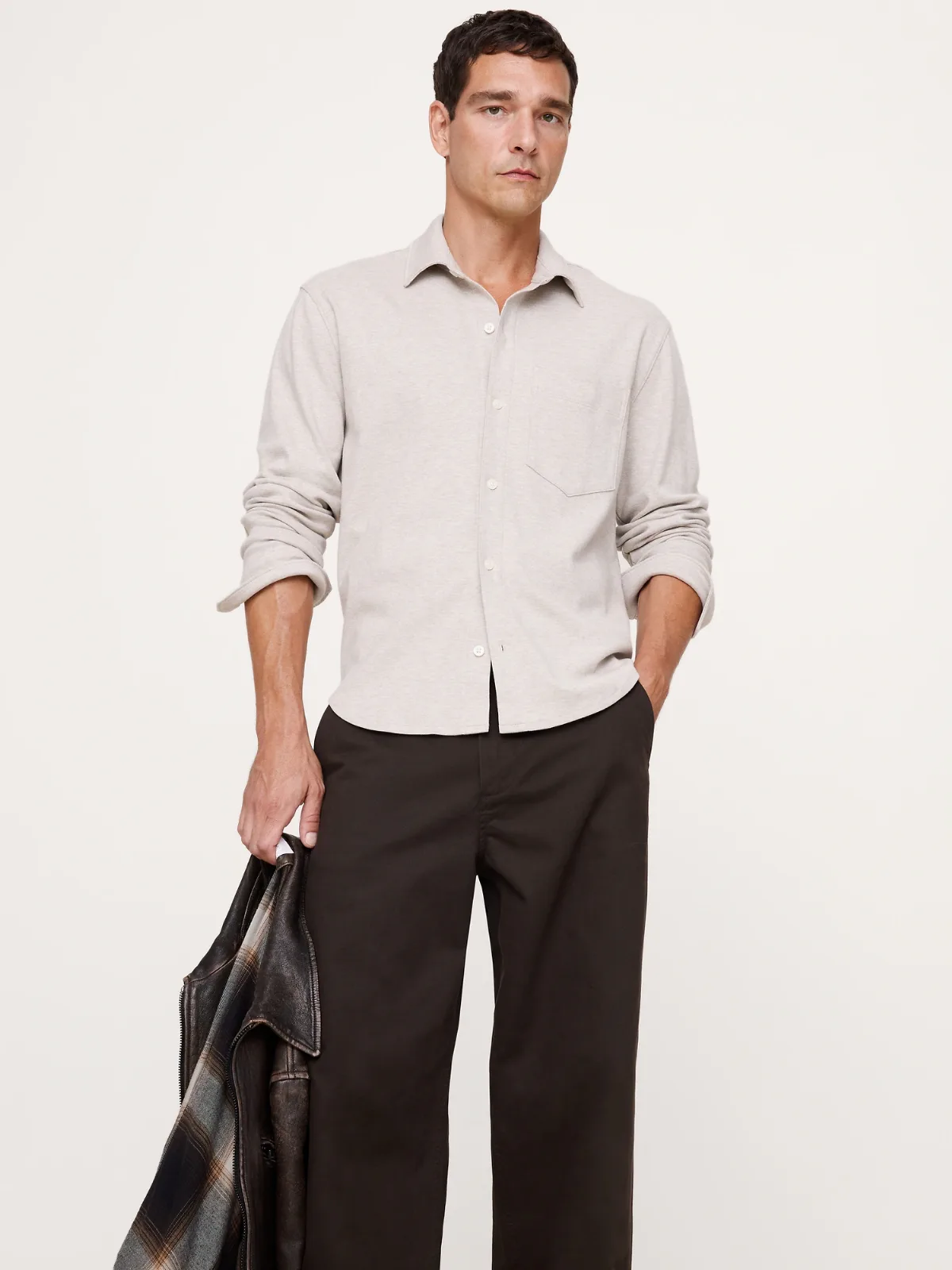 Luxury-Touch Button-Down Shirt by Banana Republic