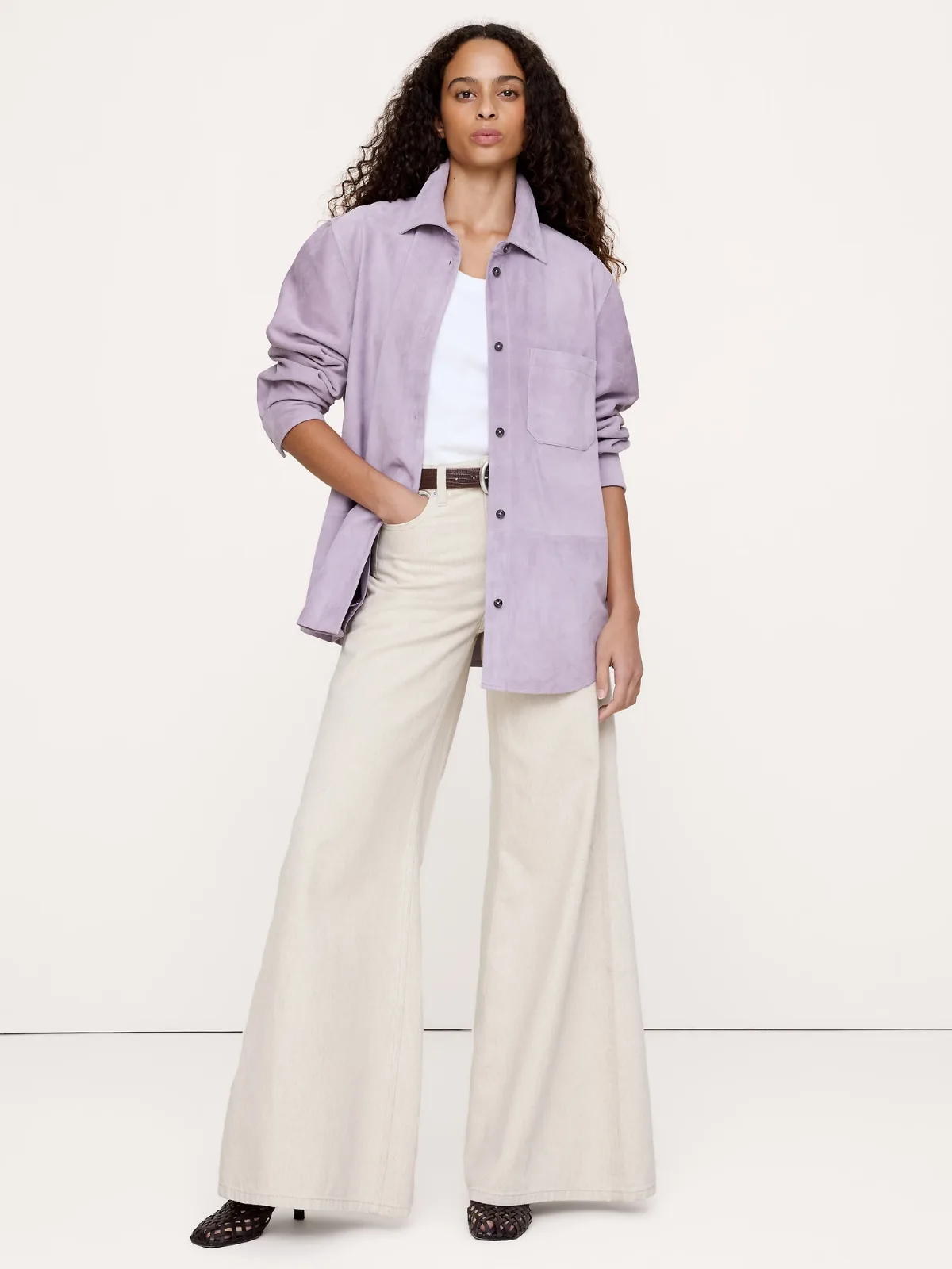 Suede Shirt Jacket by Banana Republic
