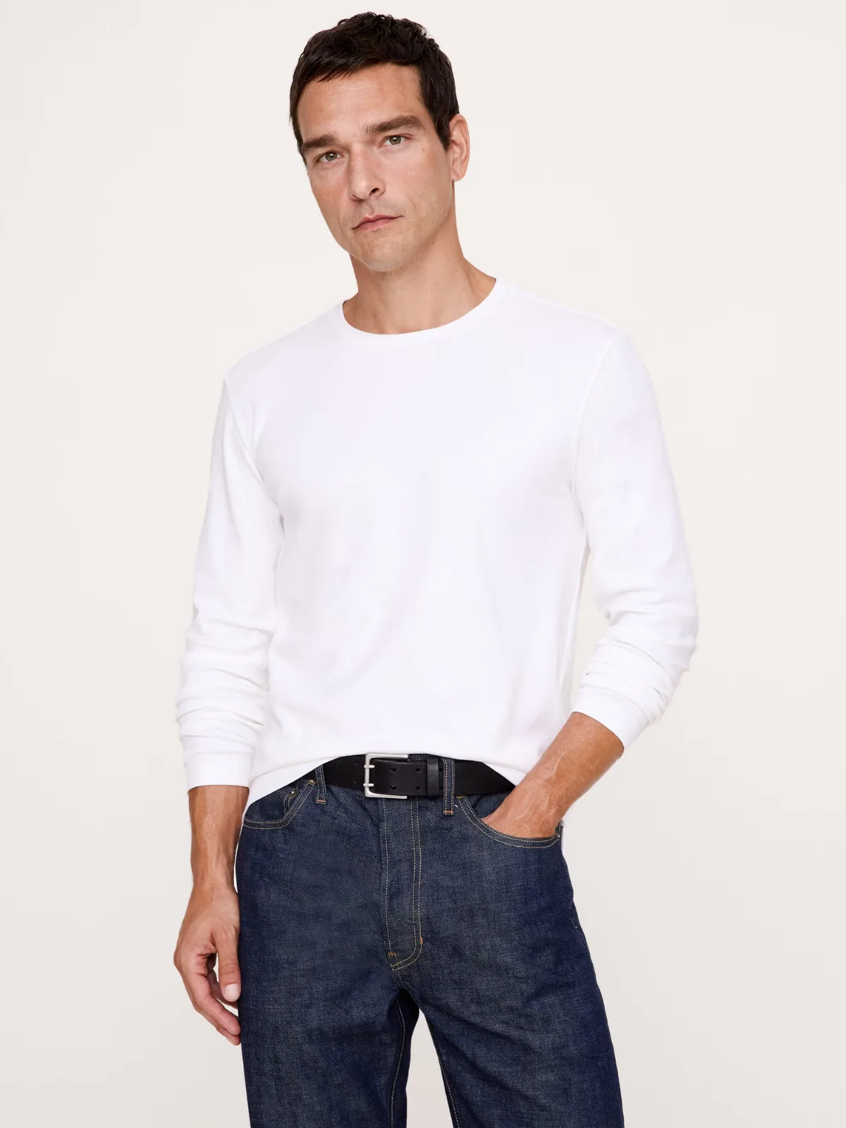 Luxury-Touch Long-Sleeve T-Shirt by Banana Republic